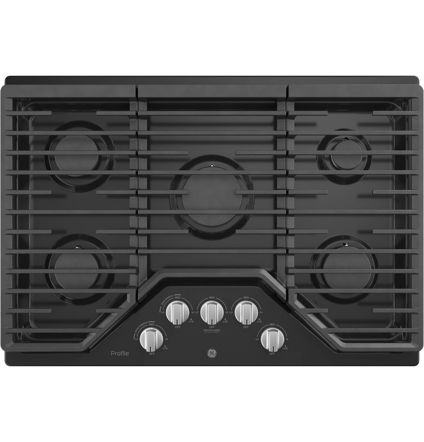 GE Profile™ 30" Built-In Gas Cooktop with 5 Burners and Optional Extra-Large Cast Iron Griddle