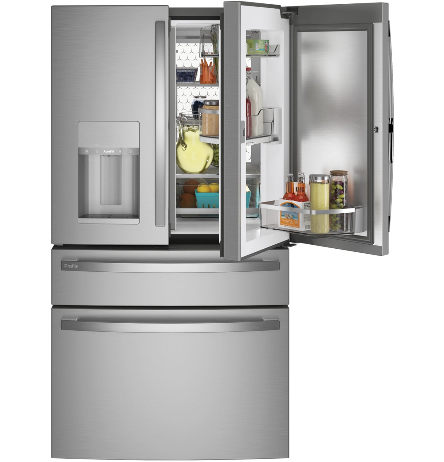 GE Profile™ 27.9 Cu. Ft. Smart Fingerprint Resistant 4-Door French-Door Refrigerator with Door In Door
