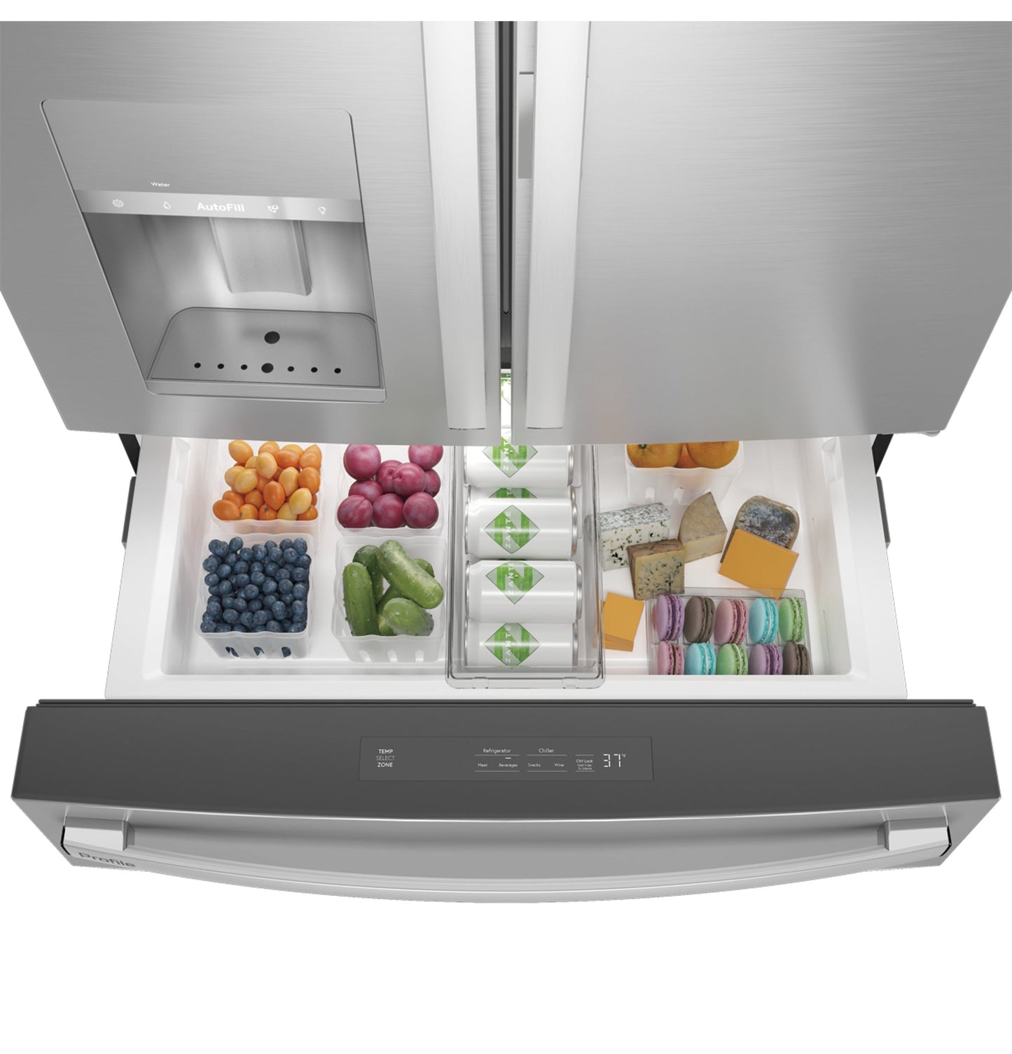 GE Profile™ 27.9 Cu. Ft. Smart Fingerprint Resistant 4-Door French-Door Refrigerator with Door In Door