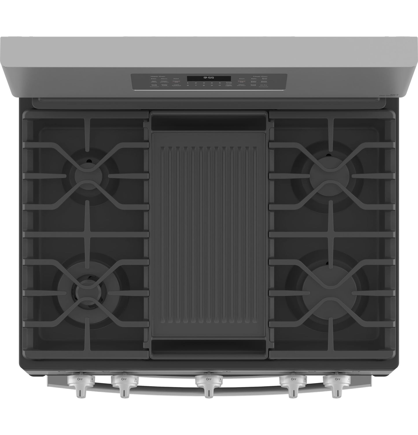 GE Profile™ 30" Free-Standing Gas Double Oven Convection Fingerprint Resistant Range with No Preheat Air Fry
