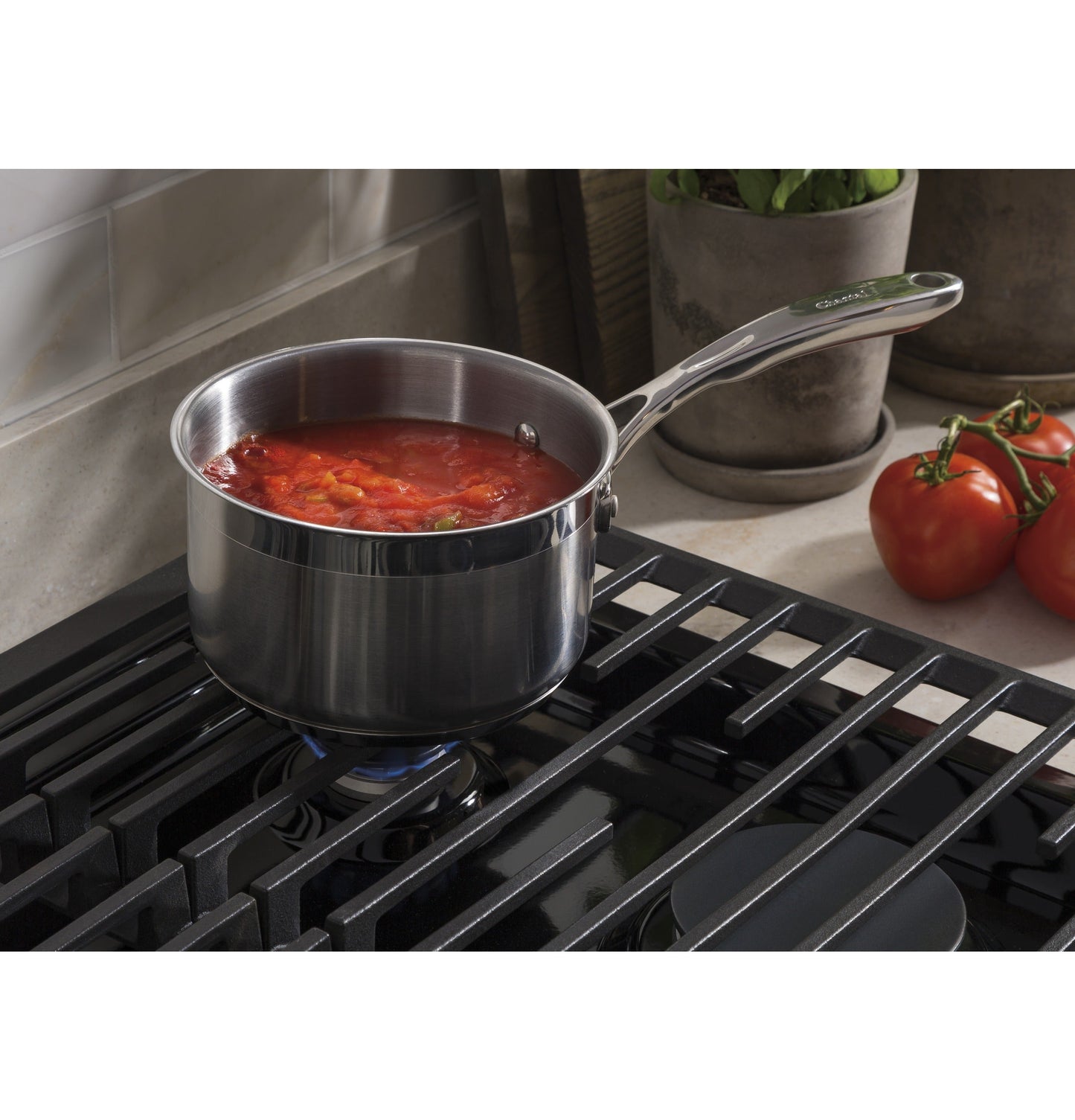 GE Profile™ 30" Built-In Gas Cooktop with 5 Burners and Optional Extra-Large Cast Iron Griddle