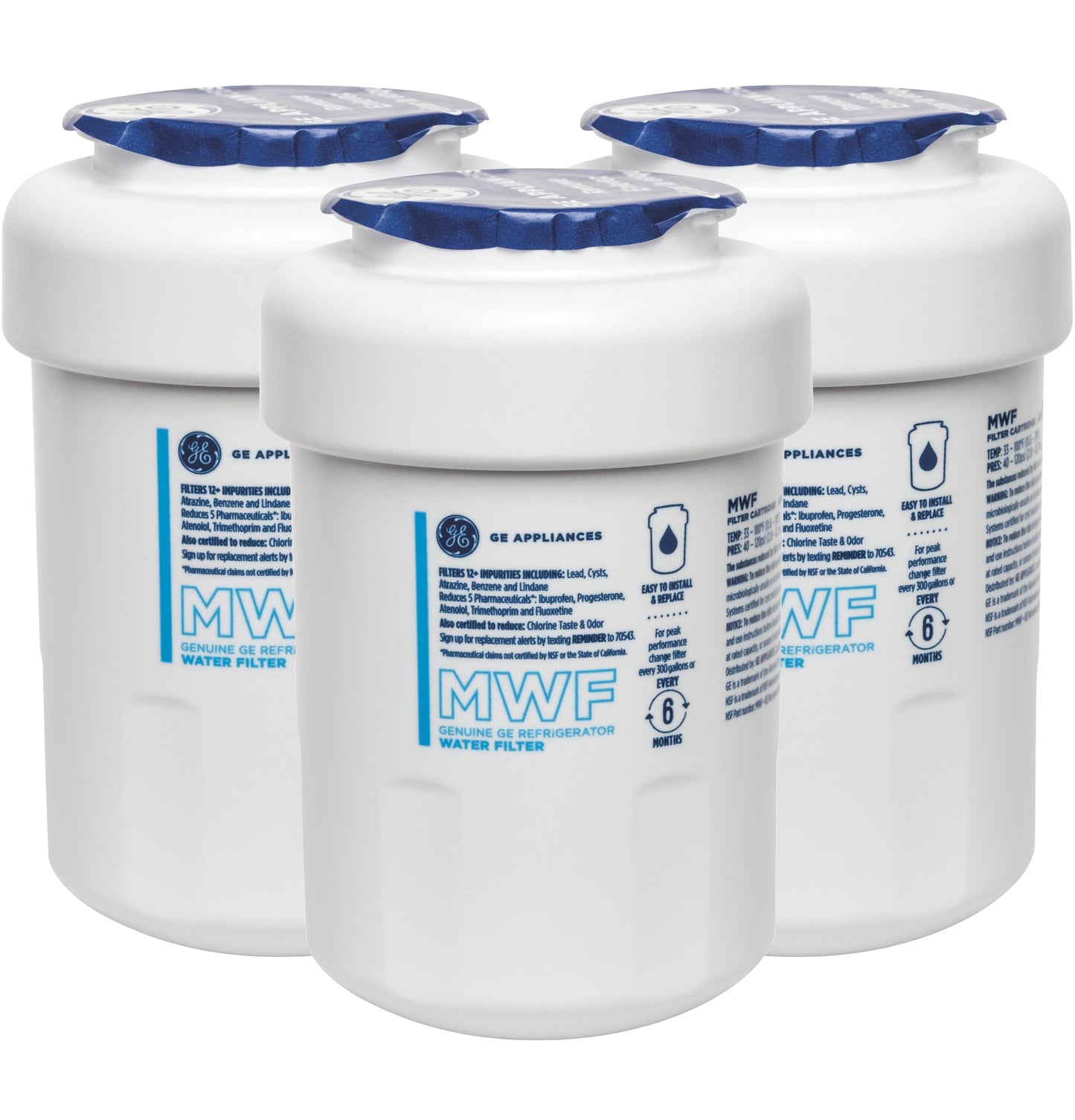 GE® MWF REFRIGERATOR WATER FILTER 3-PACK