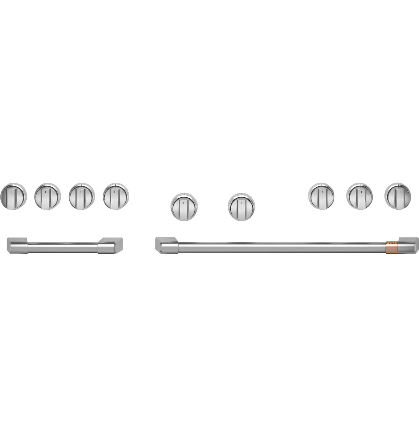 Café™ 48” Brushed Stainless Handle & Knob Set for Pro Range and Rangetop