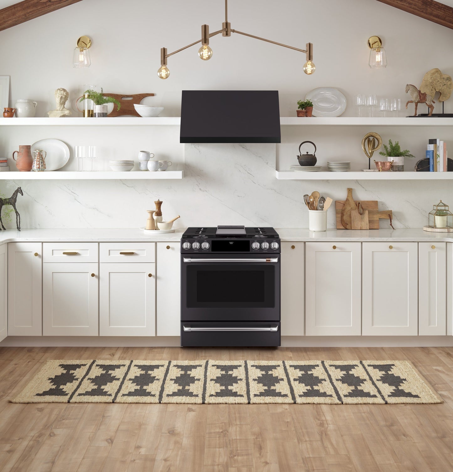 Café™ 30" Smart Slide-In, Front-Control, Gas Range with Convection Oven