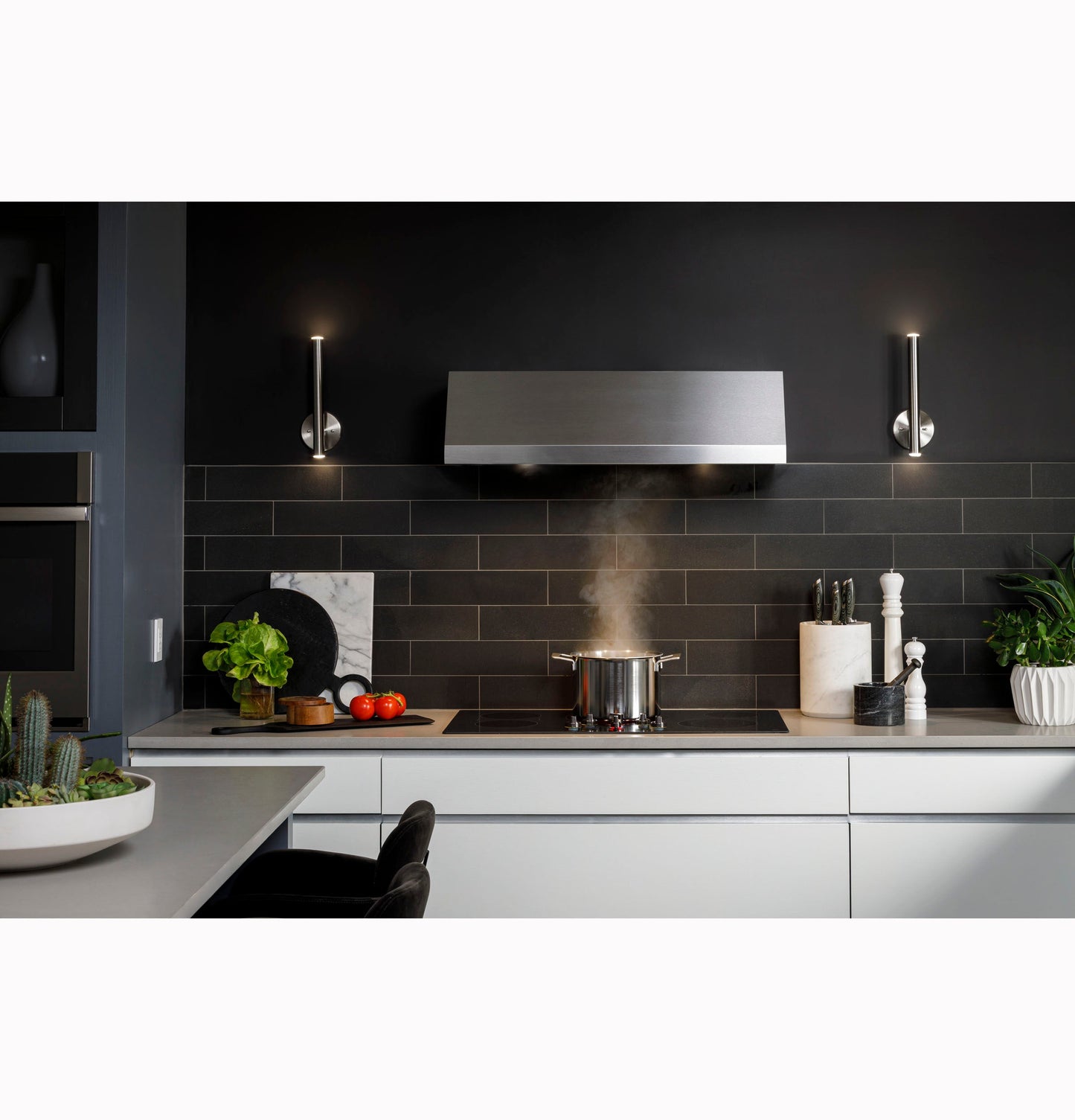 36” Designer Wall Mount Hood w/ Dimmable LED Lighting