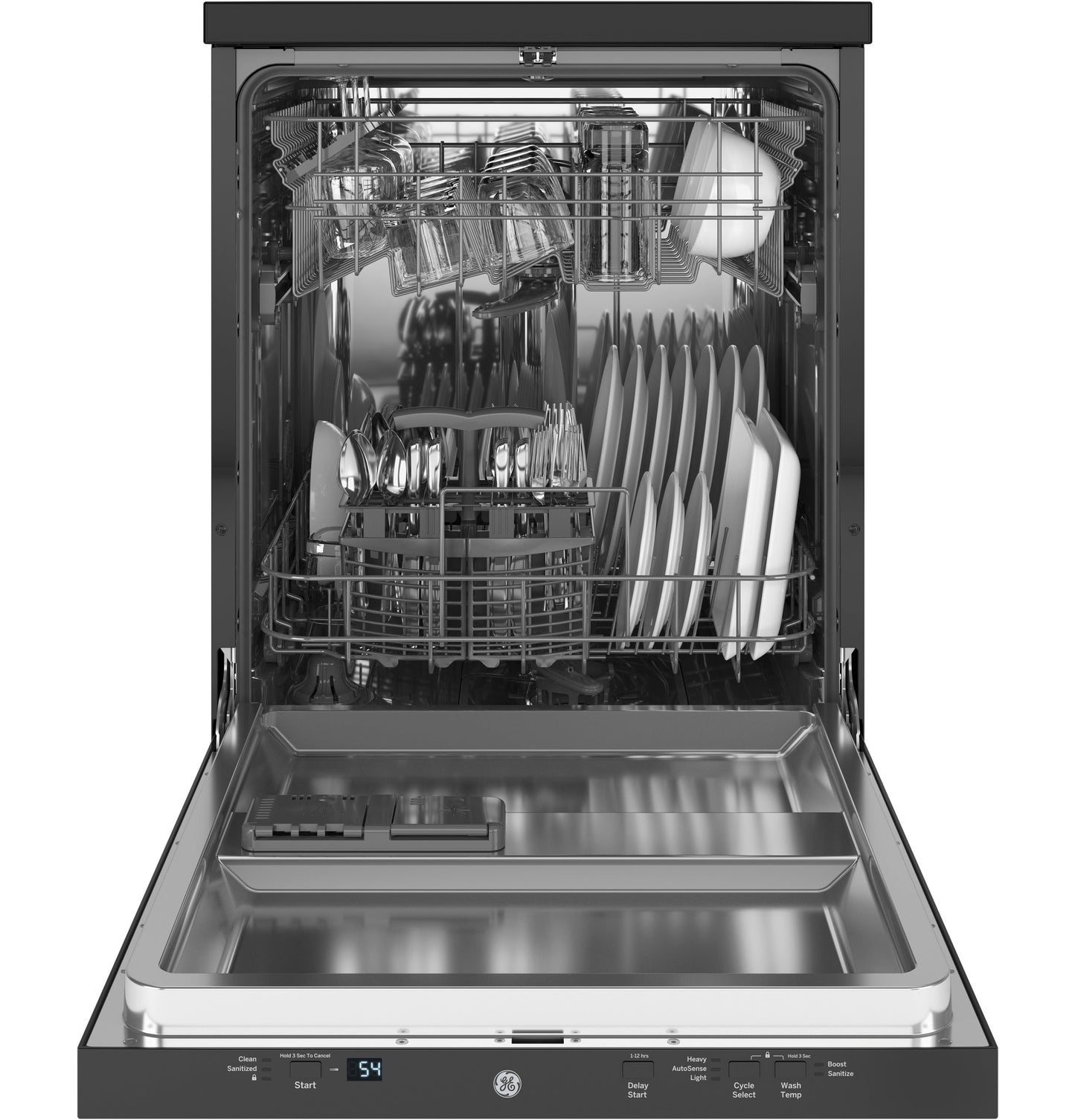 GE® 24" Stainless Steel Interior Portable Dishwasher with Sanitize Cycle