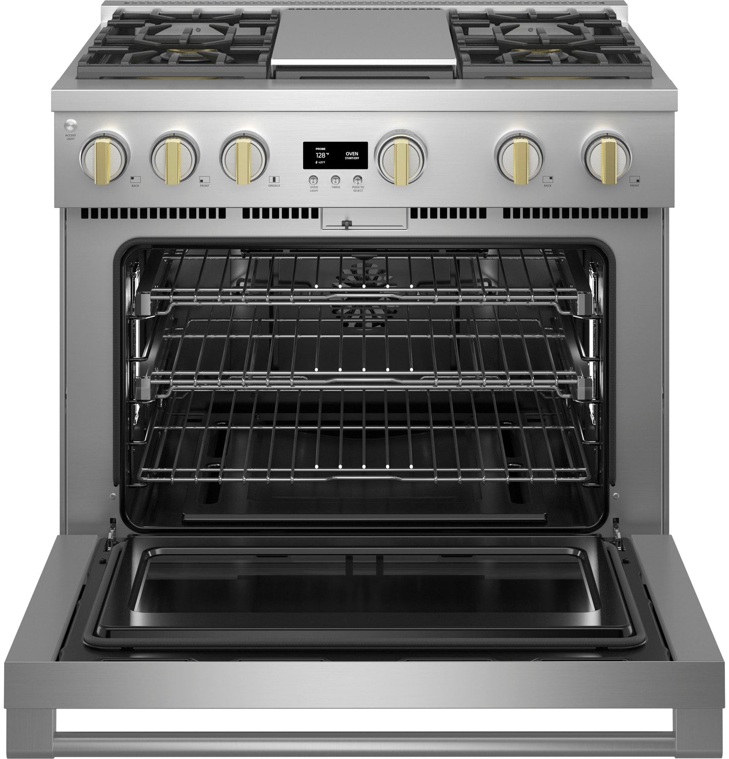 Monogram 36" All Gas Professional Range with 4 Burners and Griddle (Natural Gas)