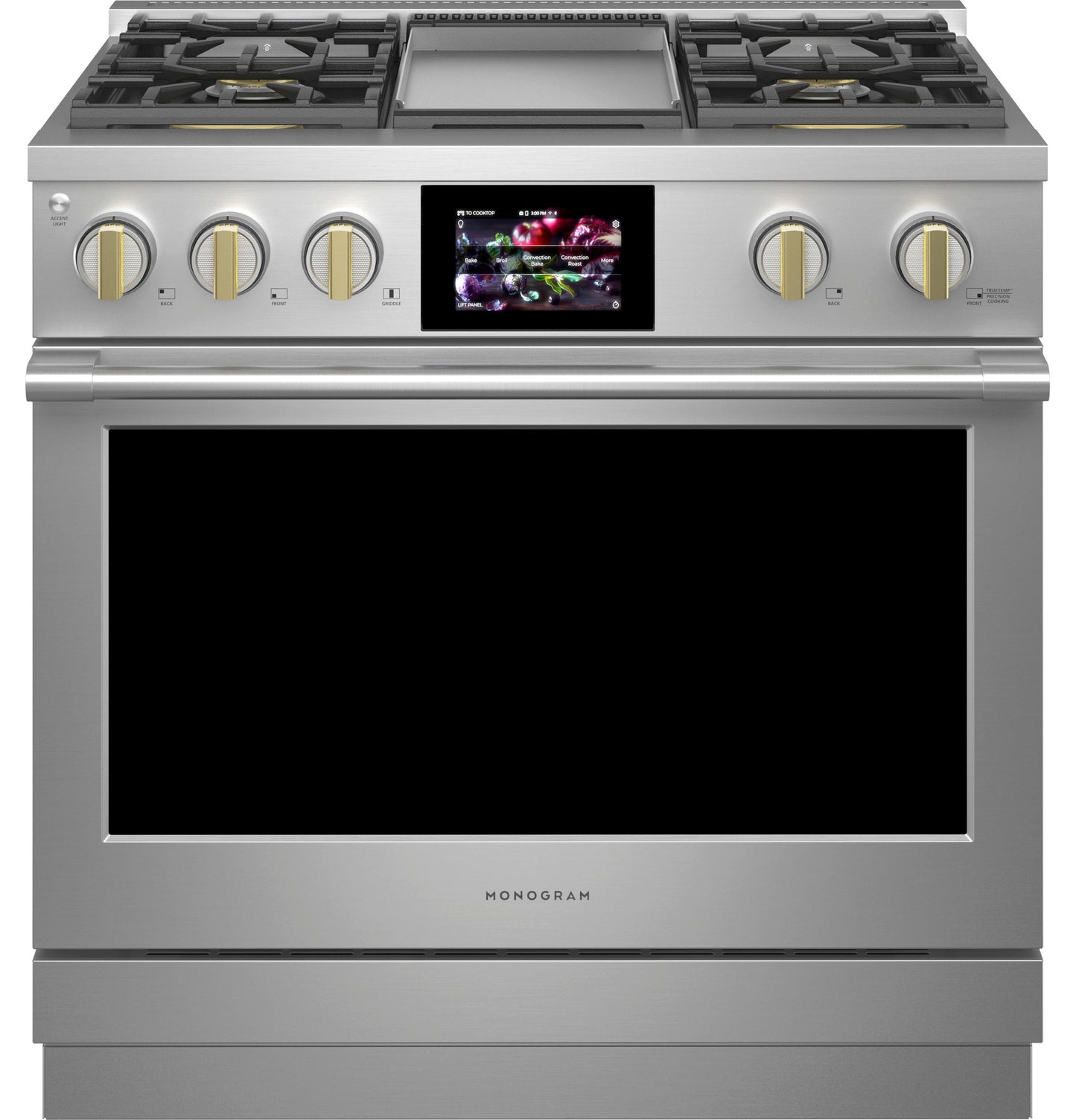 Monogram 36" Dual-Fuel Professional Range with 4 Burners and Griddle (Natural Gas)