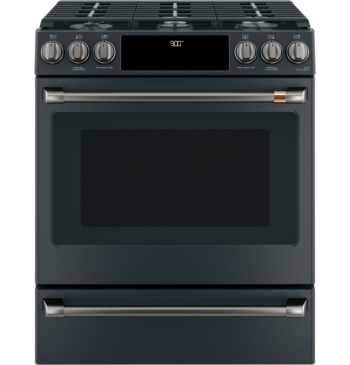 Café™ Front Control Gas Knobs and Handles - Brushed Black