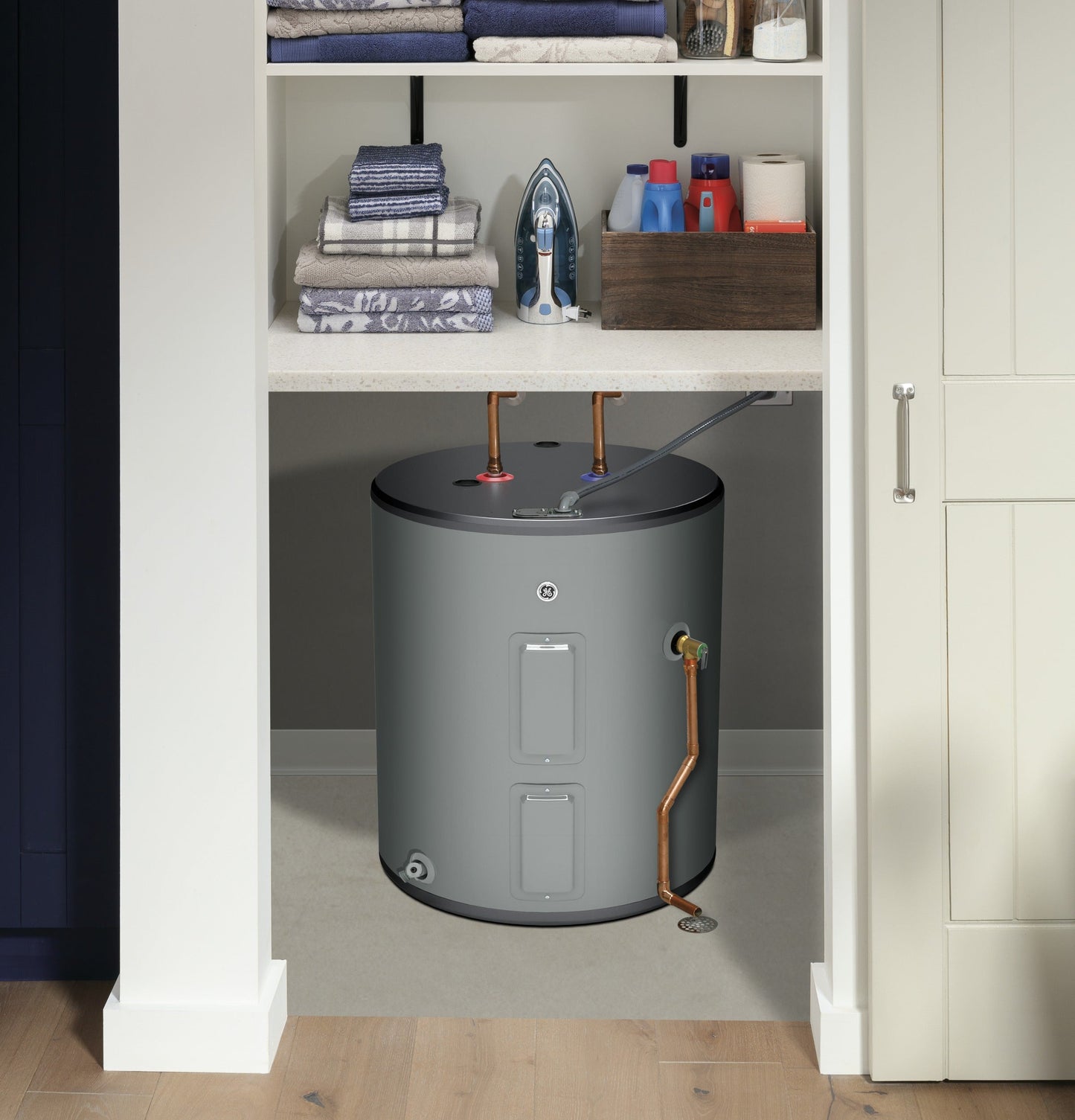 GE® 36 Gallon Top Port Lowboy Electric Water Heater