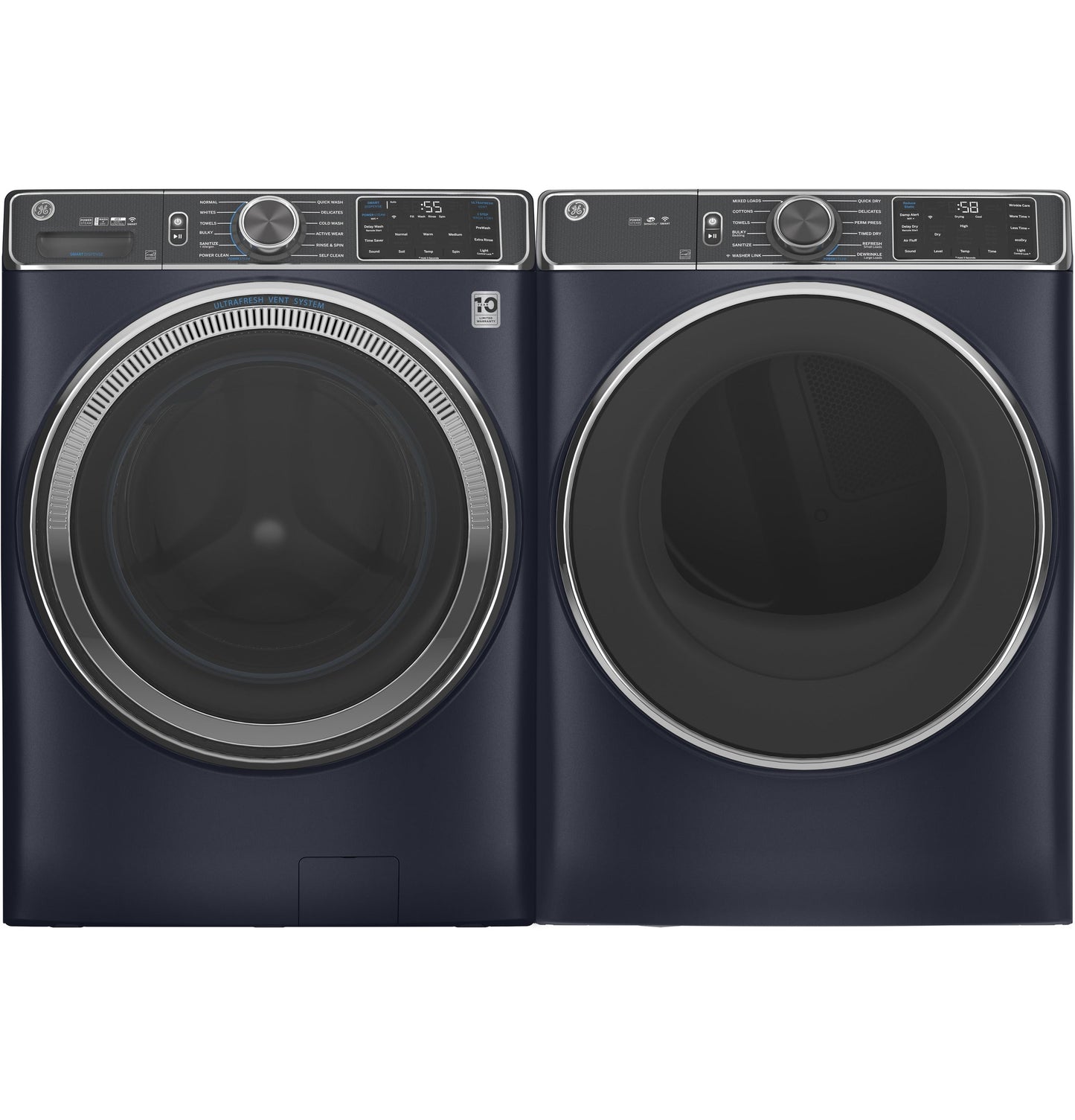 GE® 5.0 cu. ft. Capacity Smart Front Load ENERGY STAR® Steam Washer with SmartDispense™ UltraFresh Vent System with OdorBlock™ and Sanitize + Allergen