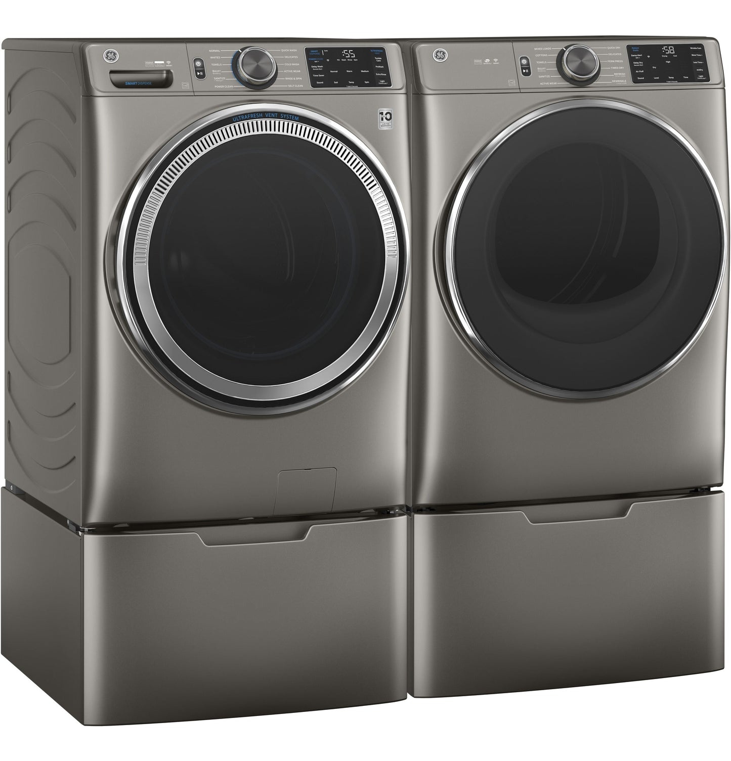 GE® ENERGY STAR® 7.8 cu. ft. Capacity Smart Front Load Gas Dryer with Steam and Sanitize Cycle
