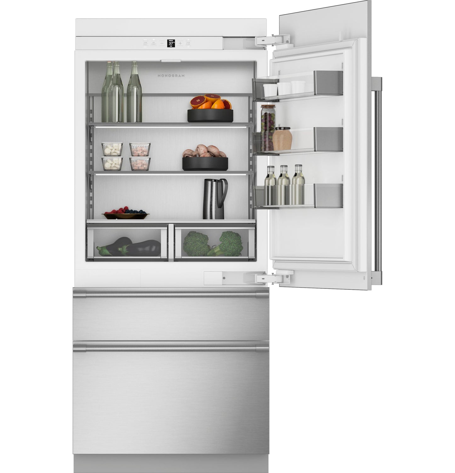 Monogram 36" Integrated Bottom-Freezer Refrigerator