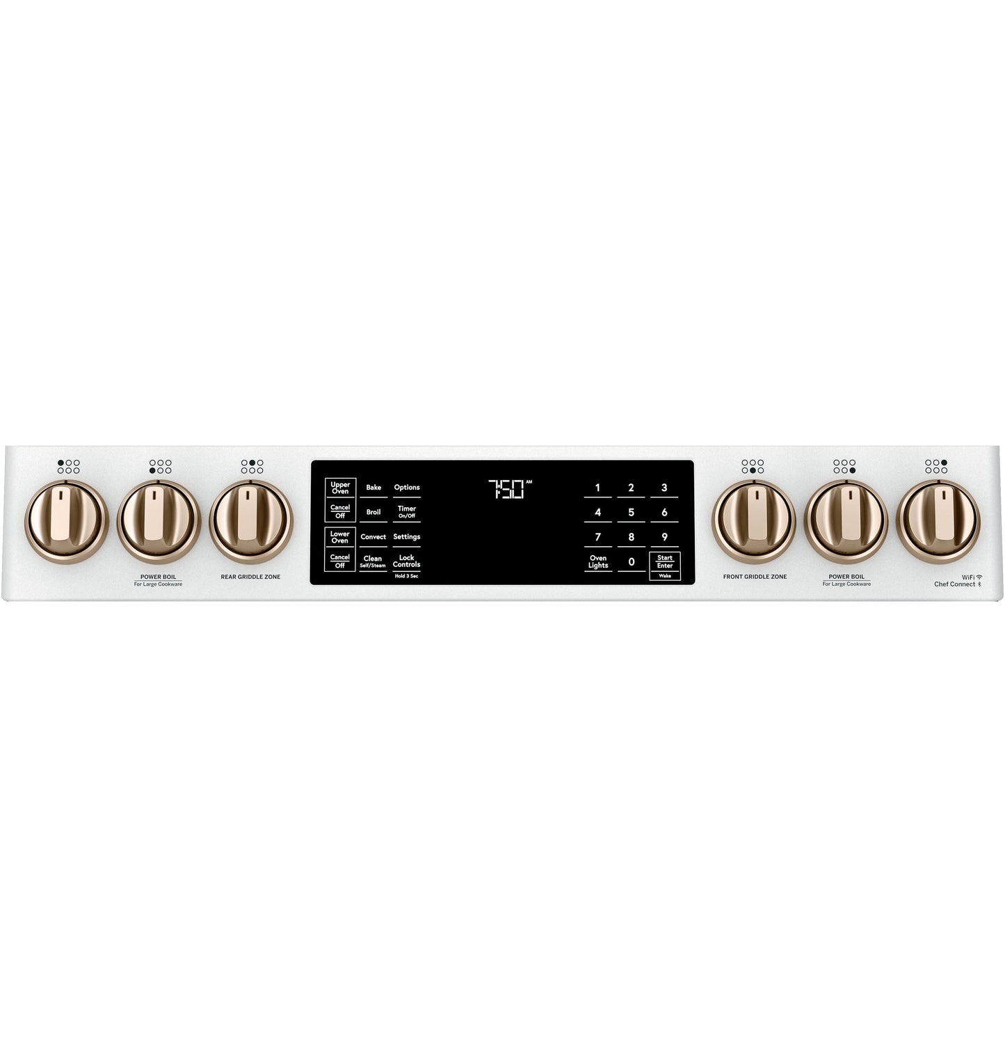 Café™ 30" Smart Slide-In, Front-Control, Gas Double-Oven Range with Convection