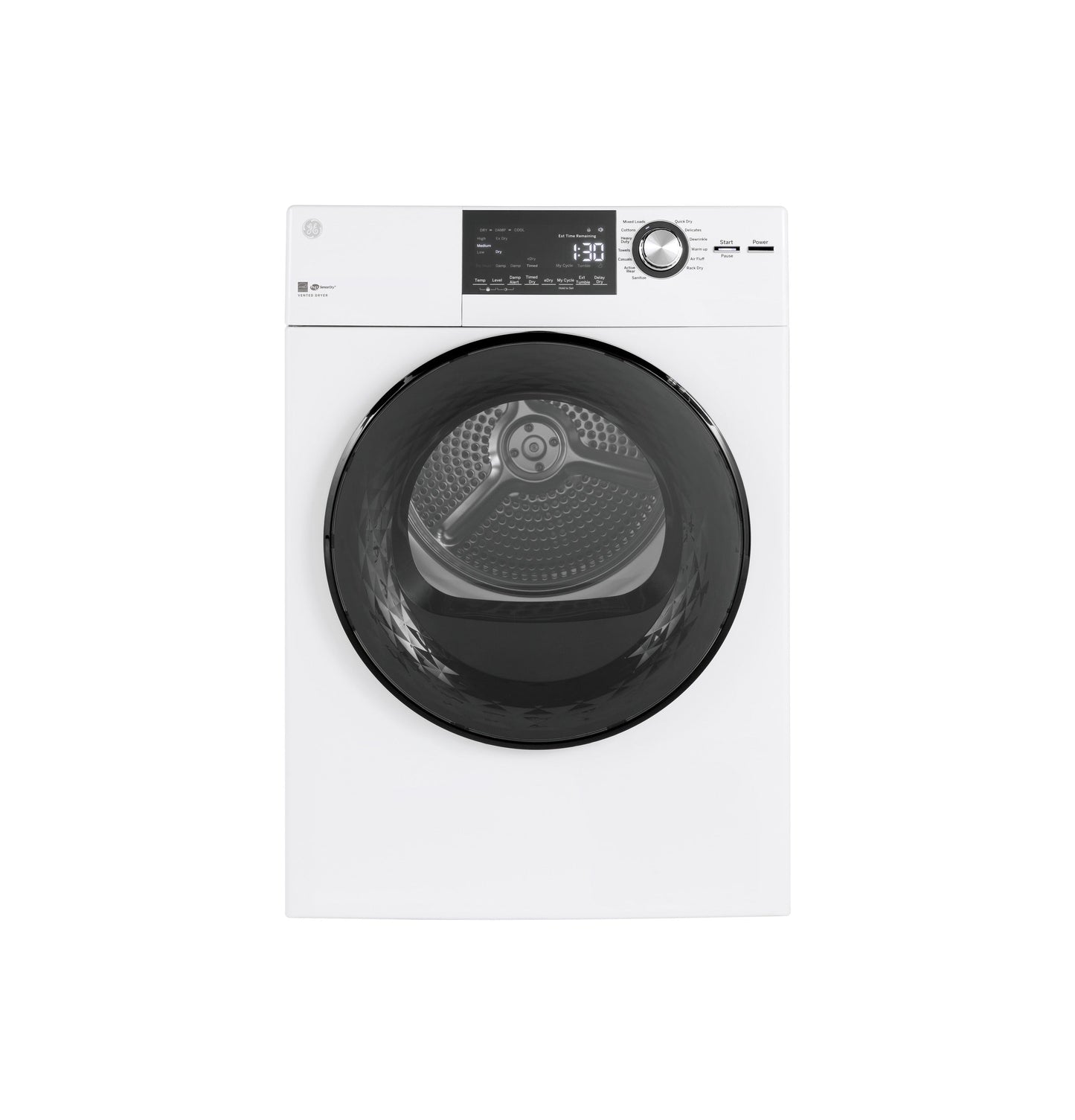 GE® 24" 4.3 Cu.Ft. Front Load Vented Electric Dryer with Stainless Steel Basket