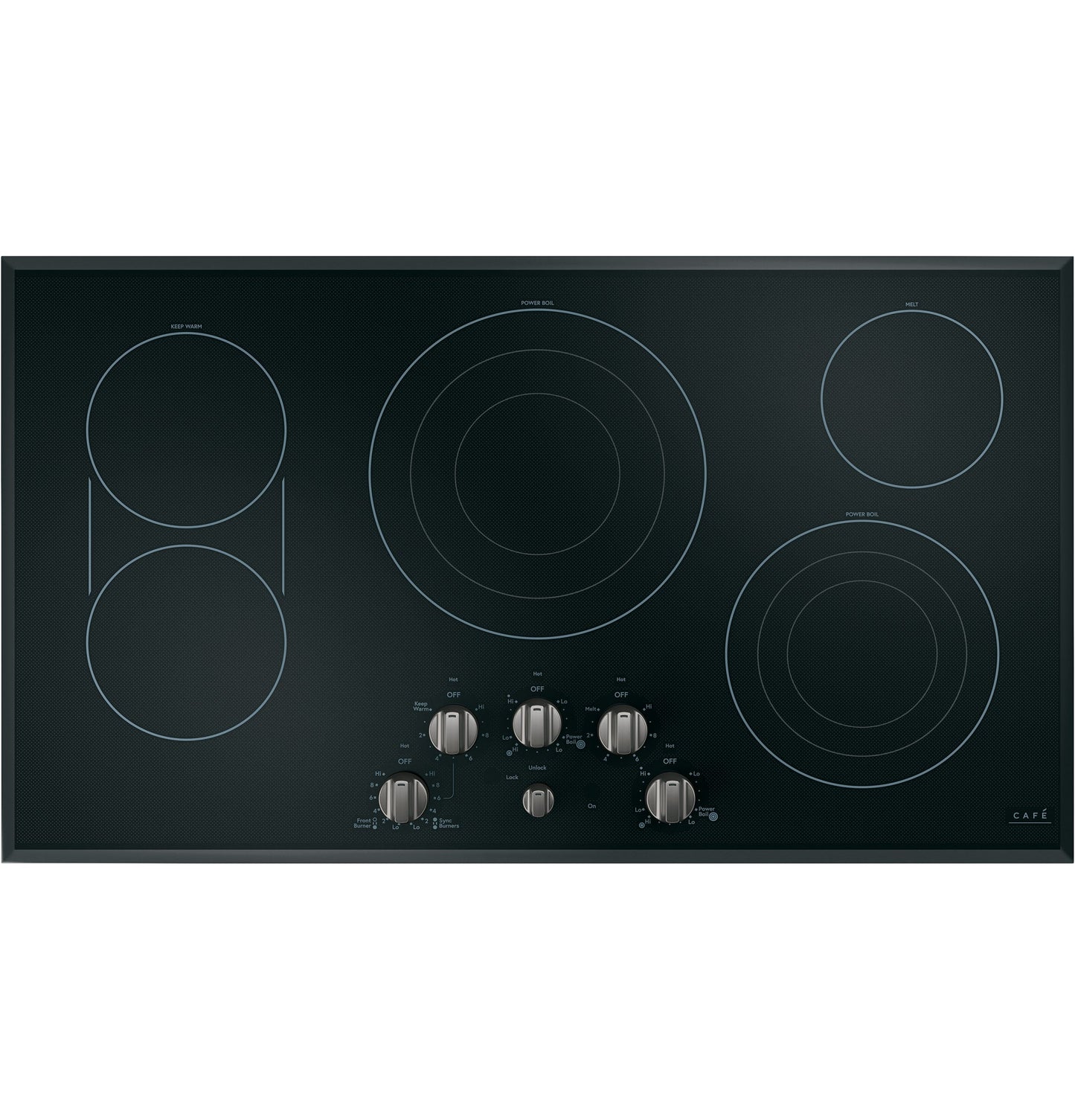 Café™ 5 Electric Cooktop Knobs - Brushed Black