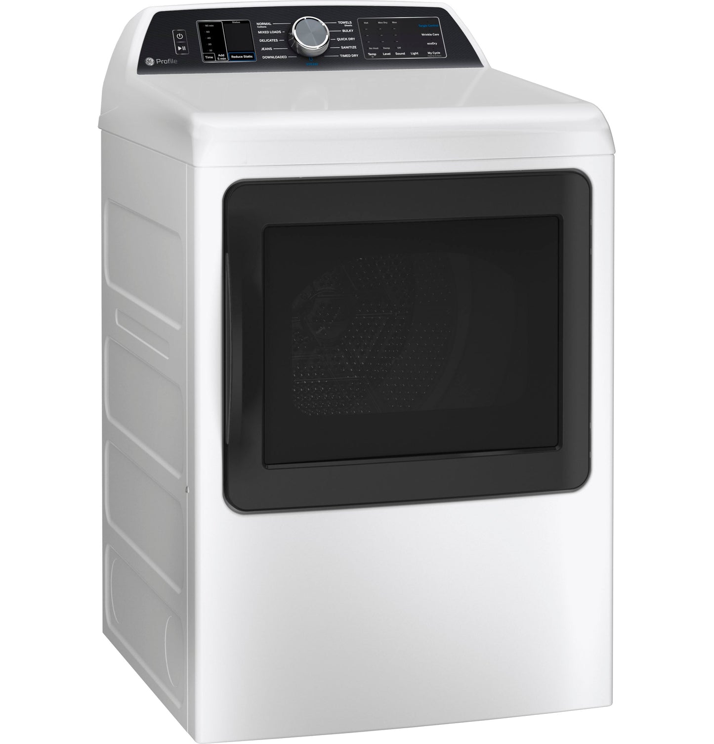 GE Profile™ 7.4 cu. ft. Capacity Smart aluminized alloy drum Gas Dryer with Sanitize Cycle and Sensor Dry