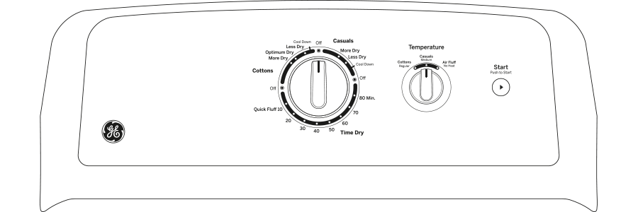 GE® 6.2 cu. ft. capacity aluminized alloy drum gas dryer