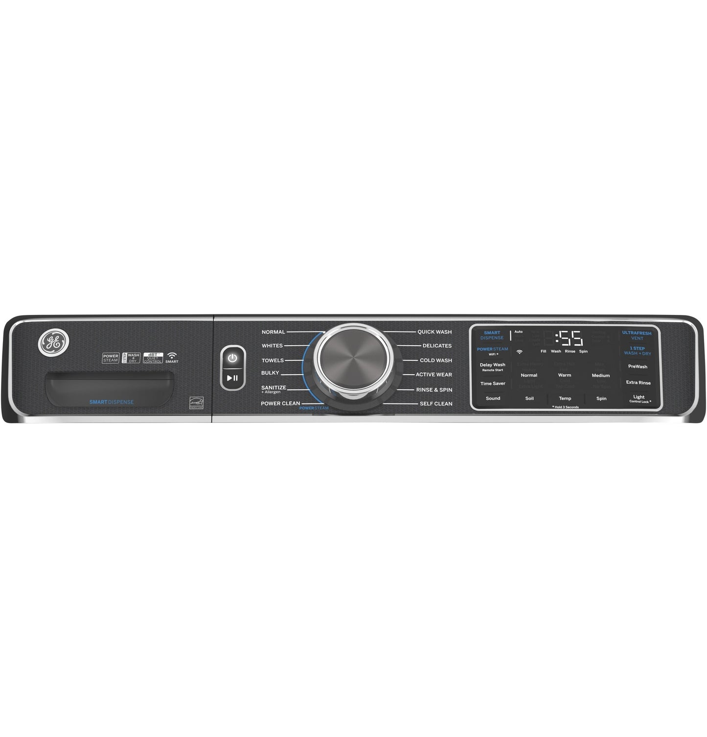GE® 5.0 cu. ft. Capacity Smart Front Load ENERGY STAR® Steam Washer with SmartDispense™ UltraFresh Vent System with OdorBlock™ and Sanitize + Allergen