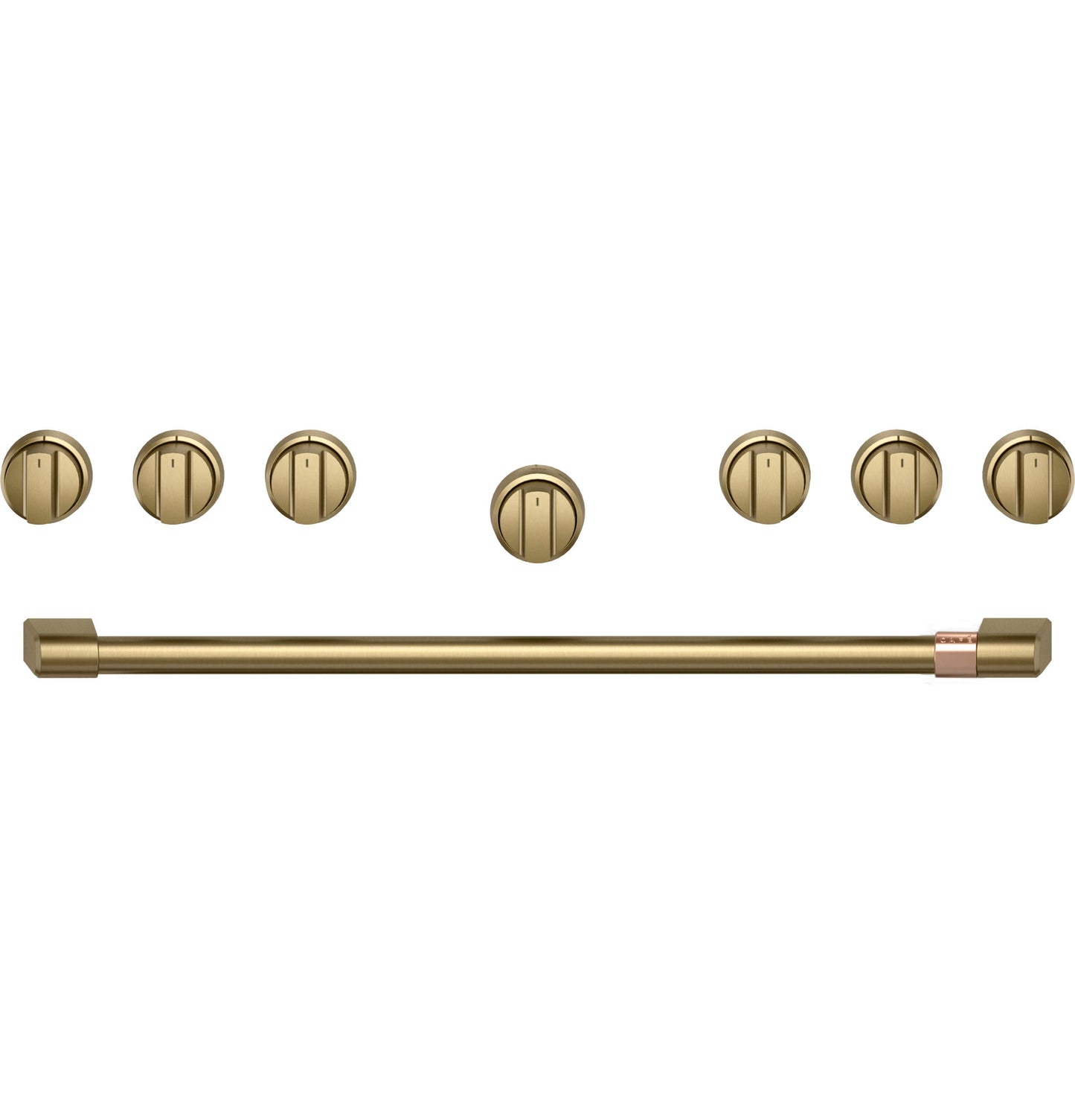 Café™ 36" Brushed Brass Handle & Knob Set for Pro Range and Rangetop