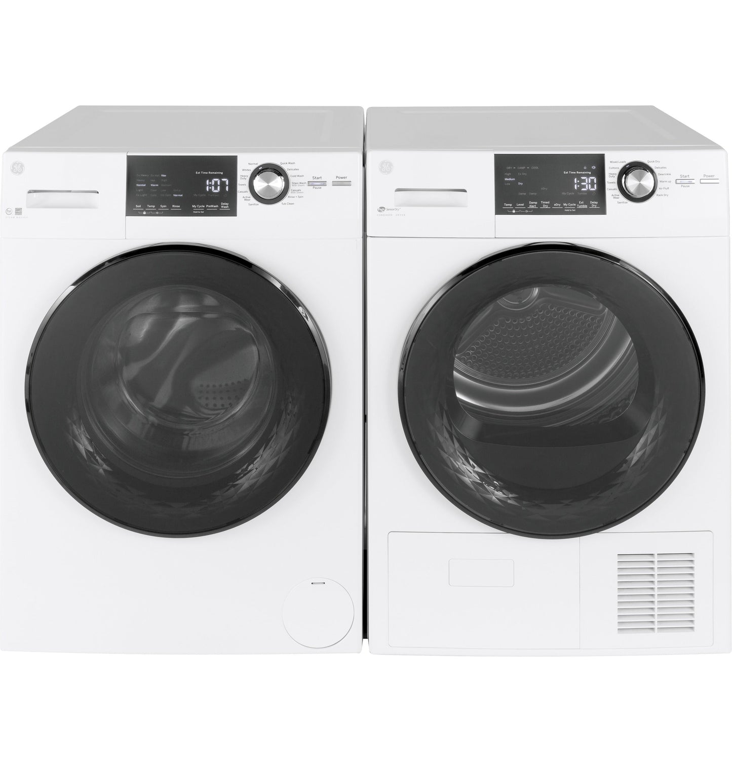 GE® 24" 4.1 Cu.Ft. Front Load Ventless Condenser Electric Dryer with Stainless Steel Basket