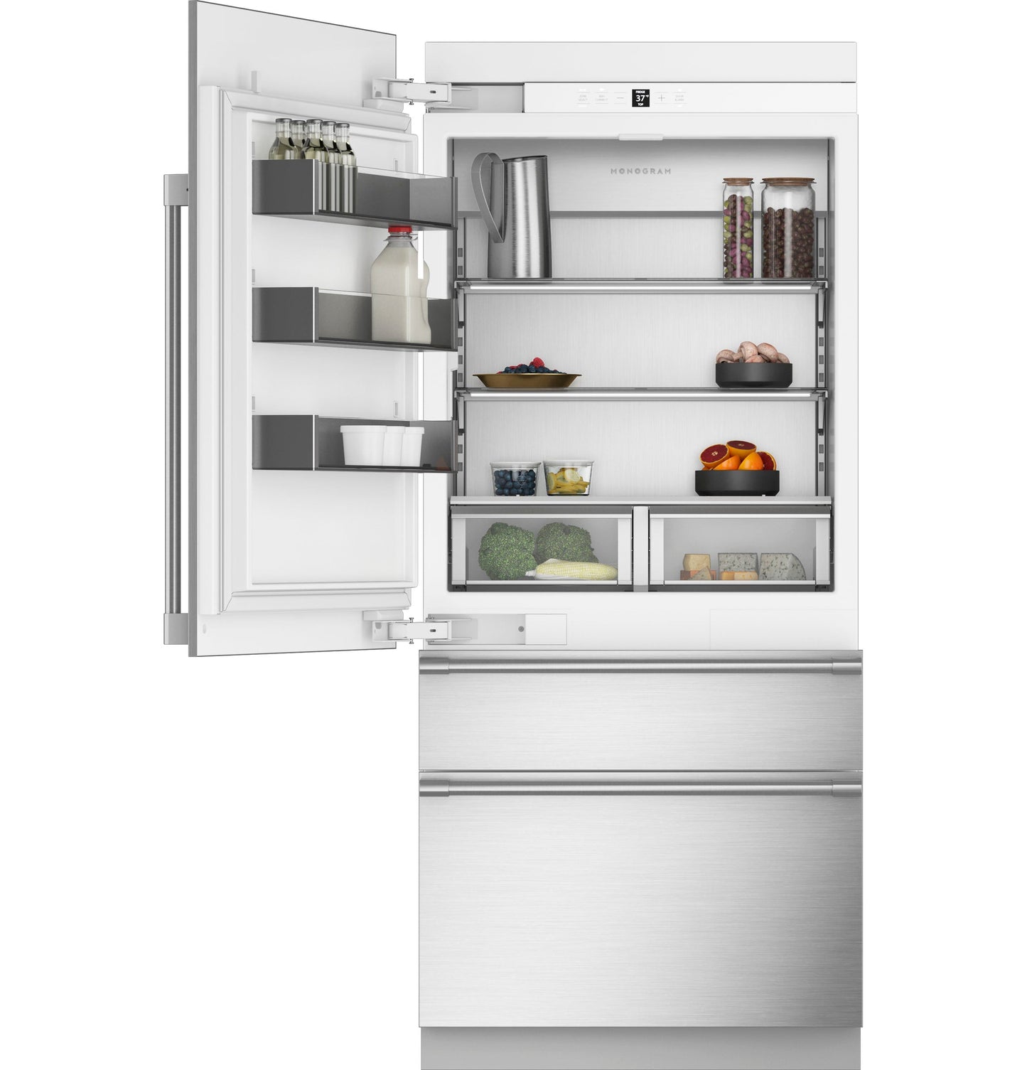 Monogram 36" Integrated Bottom-Freezer Refrigerator