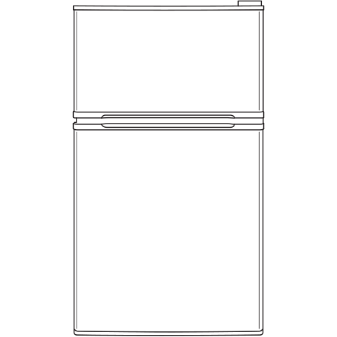 GE® Double-Door Compact Refrigerator