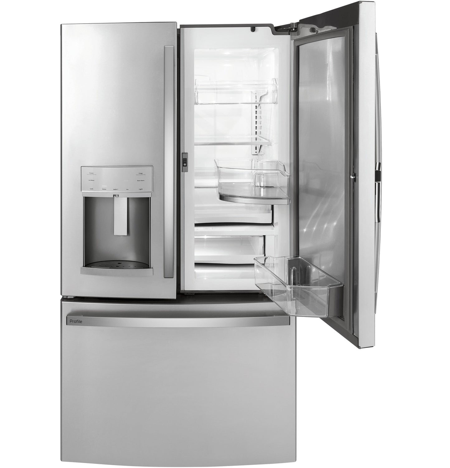 GE Profile™ Series 22.1 Cu. Ft. Counter-Depth Fingerprint Resistant French-Door Refrigerator with Door In Door and Hands-Free AutoFill
