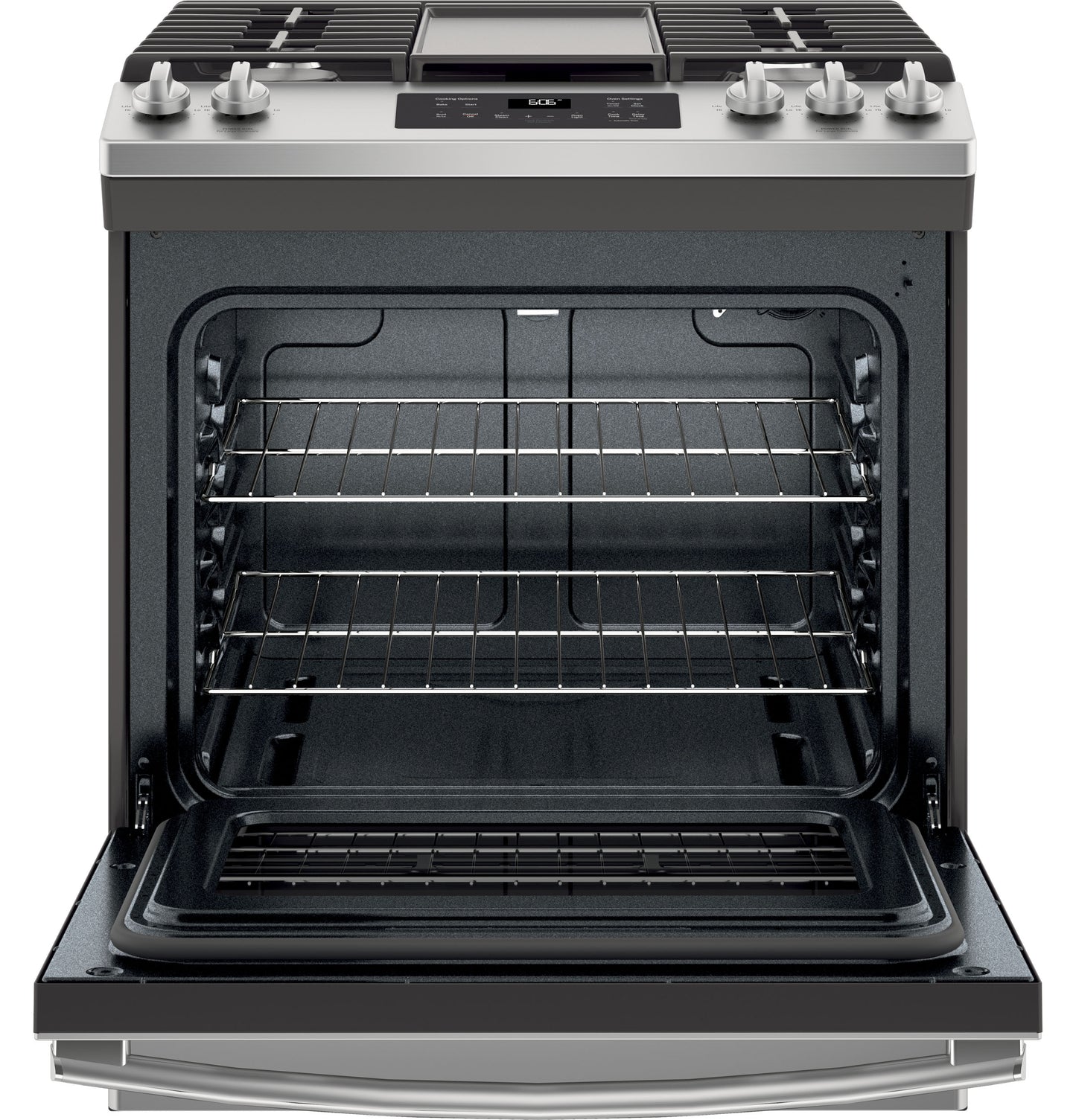 GE® 30" Slide-In Front Control Gas Range