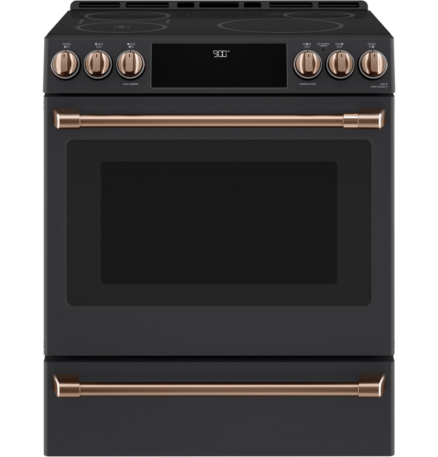 Café™ Front Control Induction Knobs and Handles - Brushed Copper