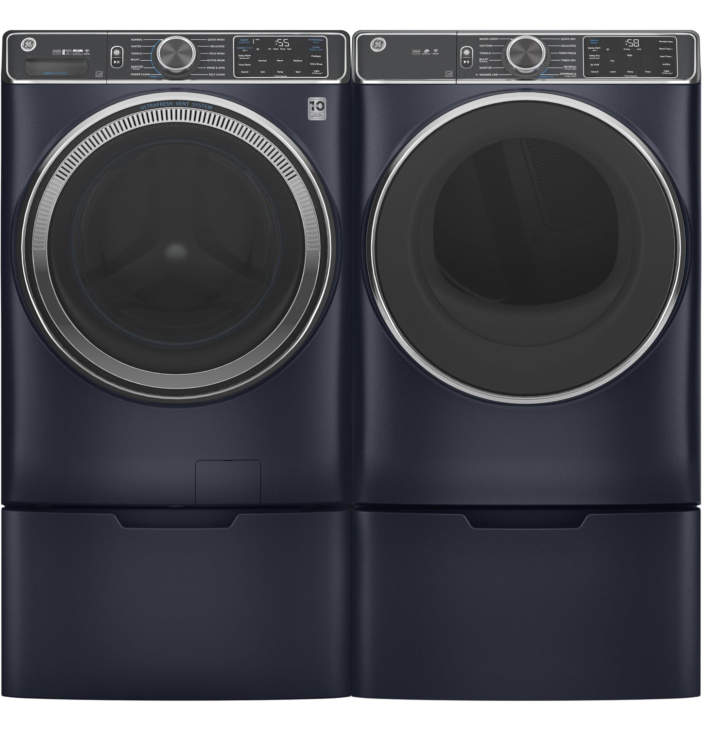 GE® 5.0 cu. ft. Capacity Smart Front Load ENERGY STAR® Steam Washer with SmartDispense™ UltraFresh Vent System with OdorBlock™ and Sanitize + Allergen