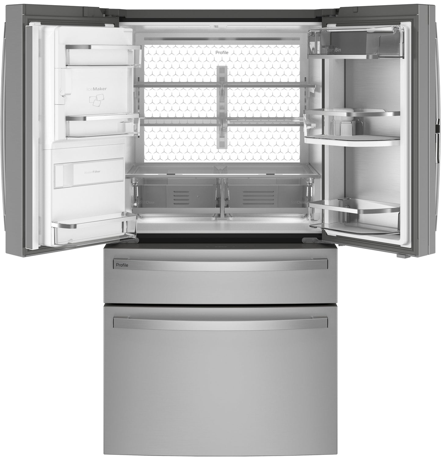 GE Profile™ 27.9 Cu. Ft. Smart Fingerprint Resistant 4-Door French-Door Refrigerator with Door In Door