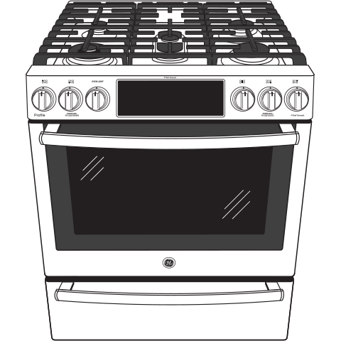 GE Profile™ 30" Smart Dual Fuel Slide-In Front-Control Fingerprint Resistant Range