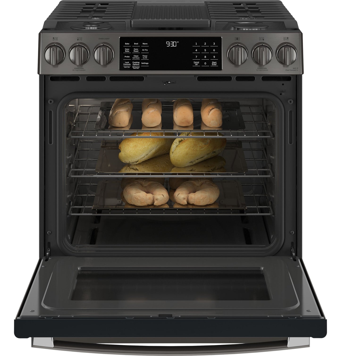 GE Profile™ 30" Smart Slide-In Front-Control Gas Range with No Preheat Air Fry