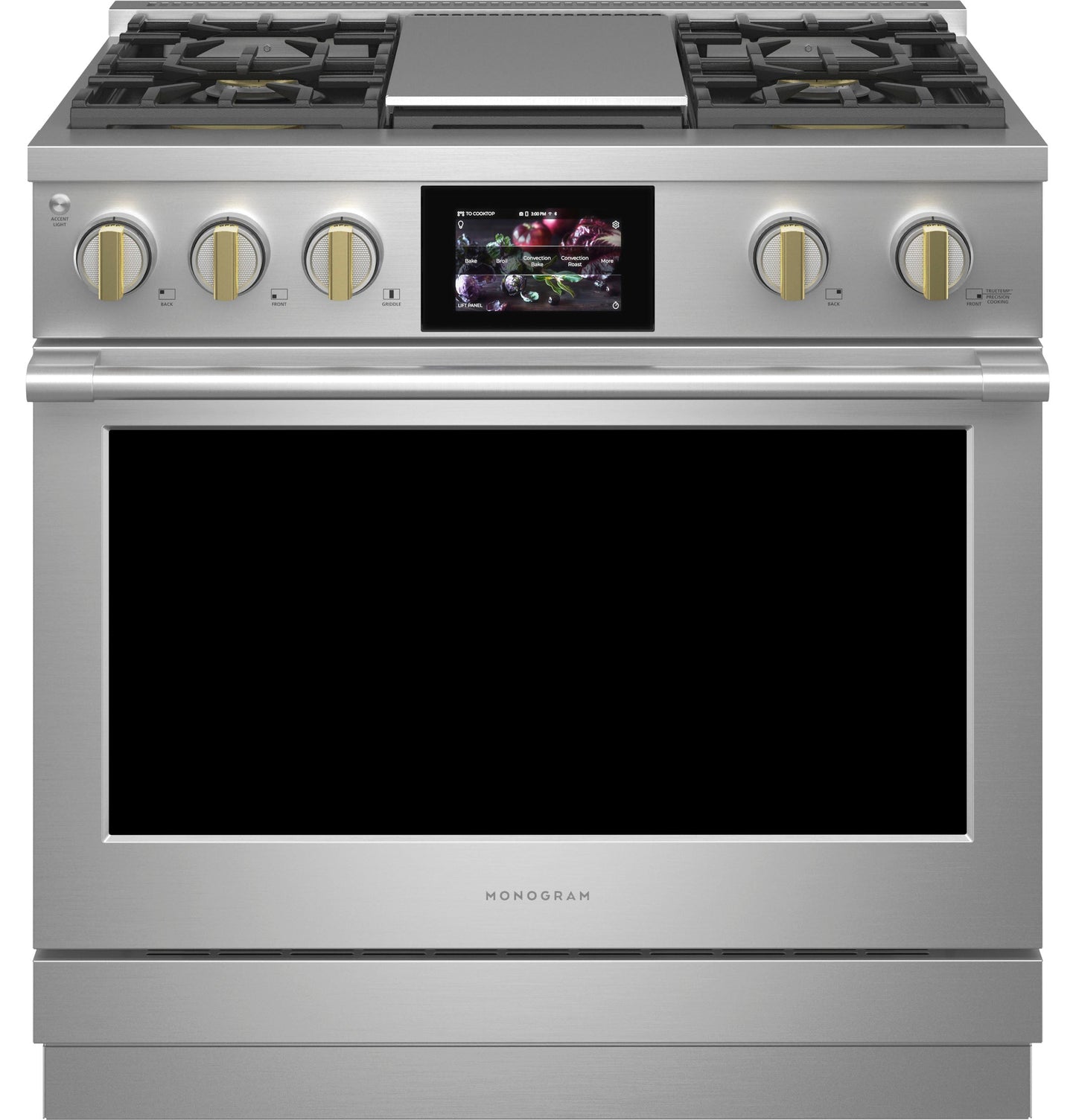 Monogram 36" Dual-Fuel Professional Range with 4 Burners and Griddle (Natural Gas)