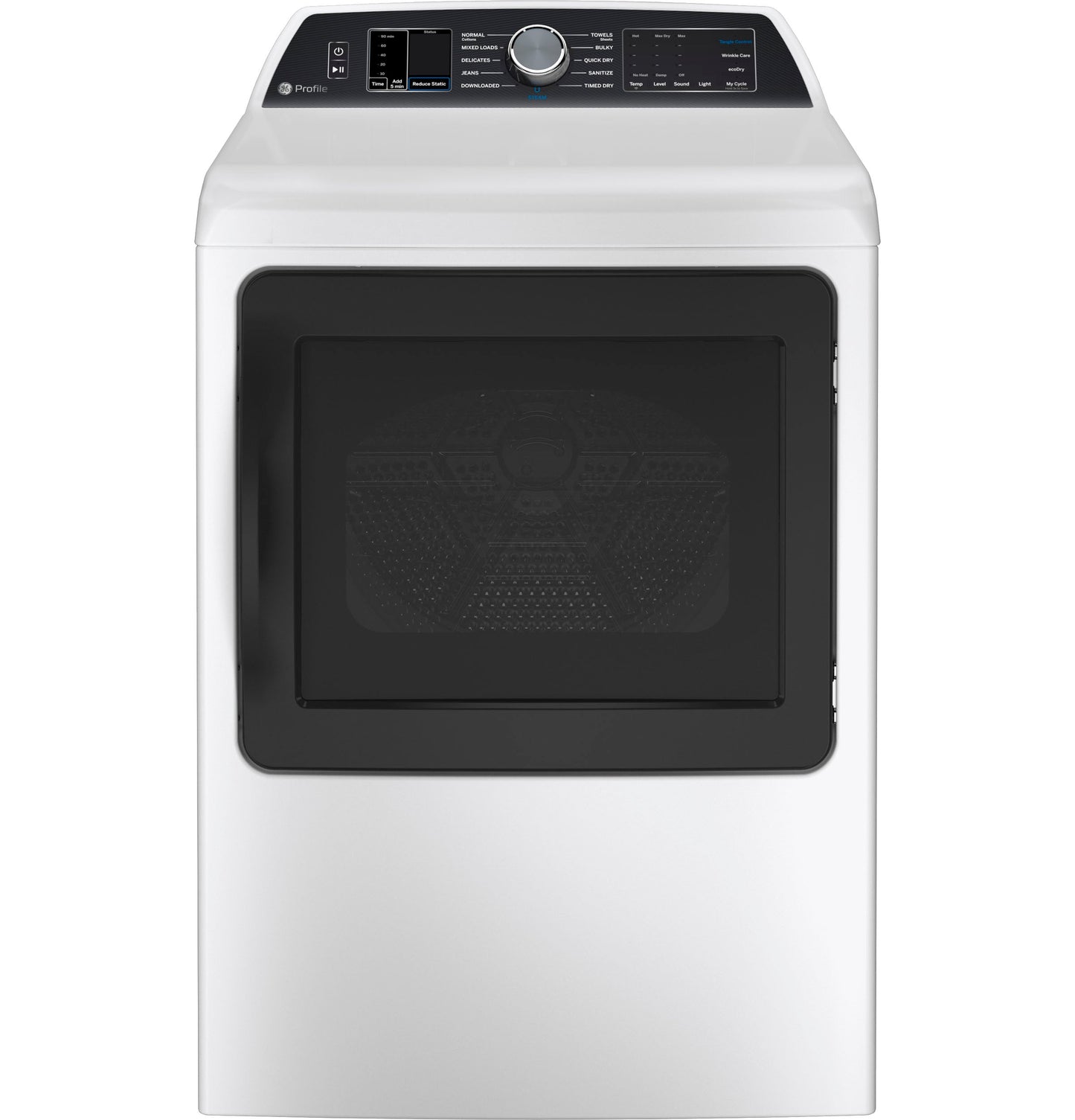 GE Profile™ 7.4 cu. ft. Capacity Smart aluminized alloy drum Gas Dryer with Sanitize Cycle and Sensor Dry