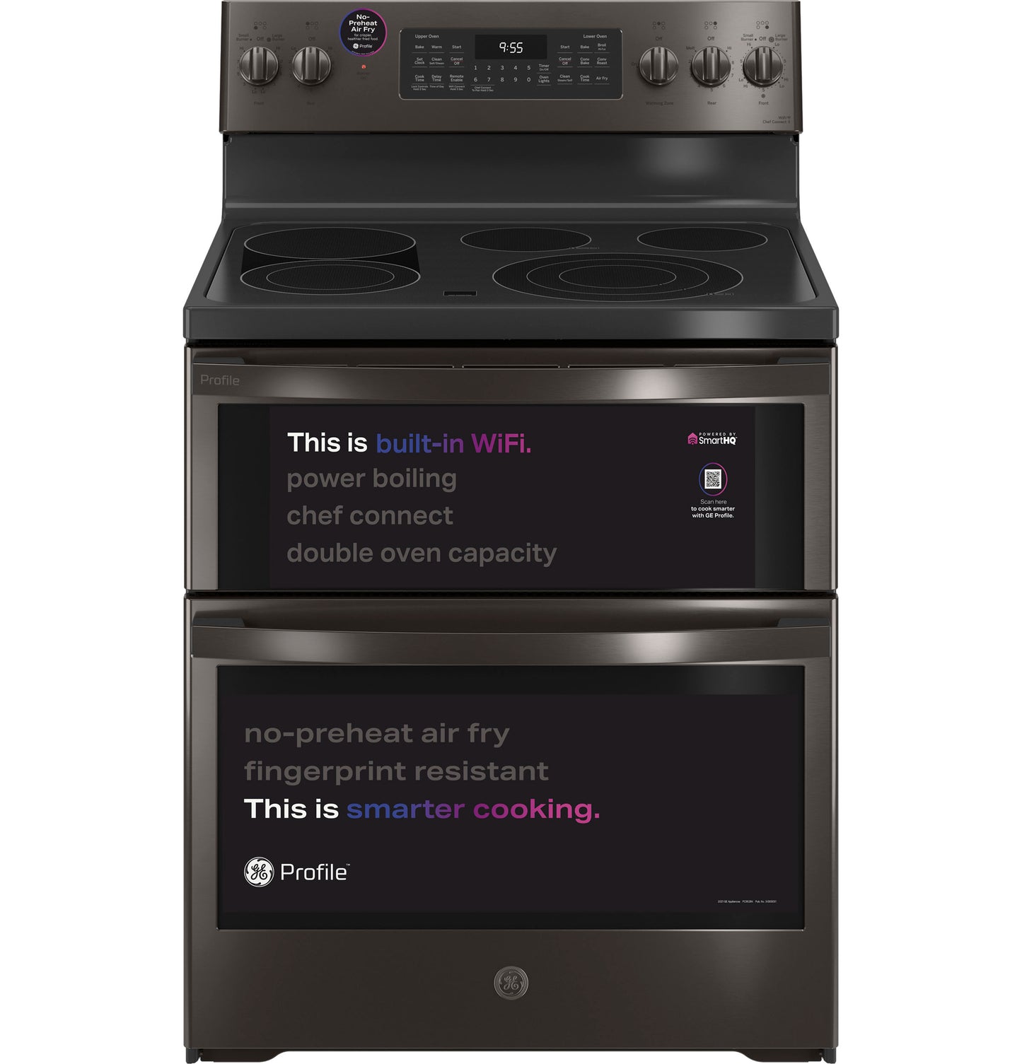 GE Profile™ 30" Smart Free-Standing Electric Double Oven Convection Range with No Preheat Air Fry