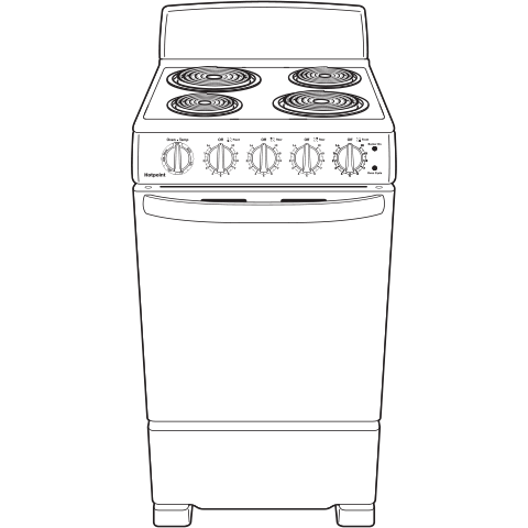 Hotpoint® 20" Electric Free-Standing Front-Control Electric Range