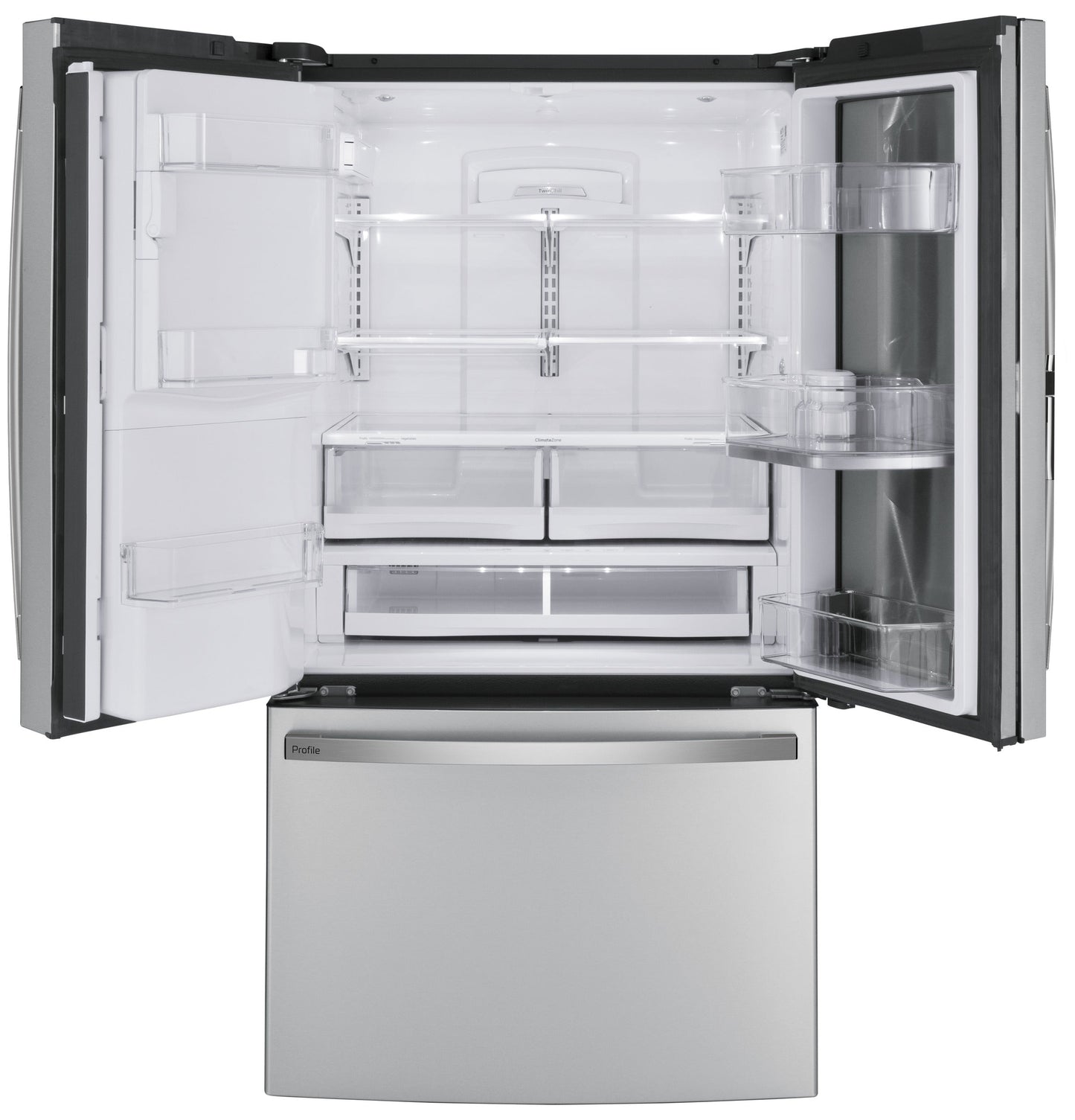 GE Profile™ Series 27.7 Cu. Ft. Fingerprint Resistant French-Door Refrigerator with Door In Door and Hands-Free AutoFill
