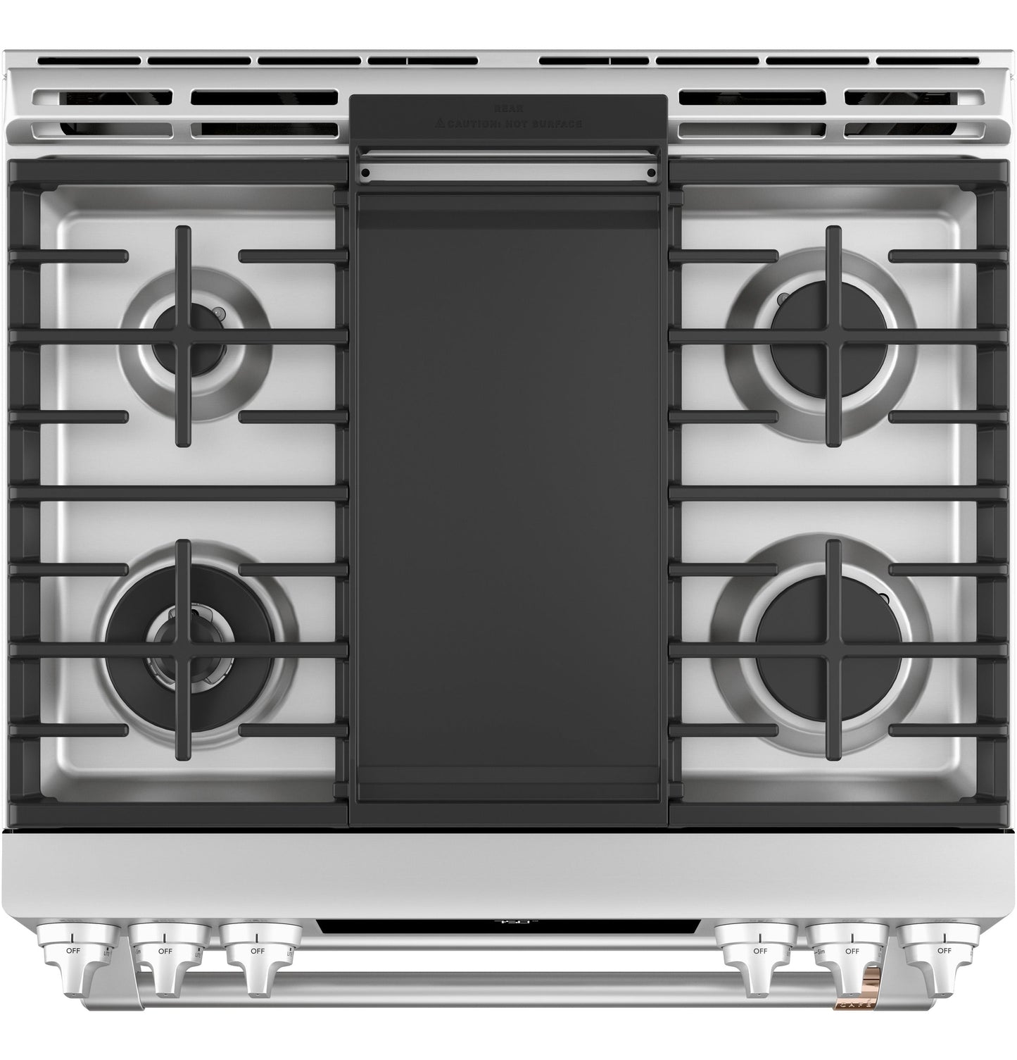 Café™ 30" Smart Slide-In, Front-Control, Gas Double-Oven Range with Convection