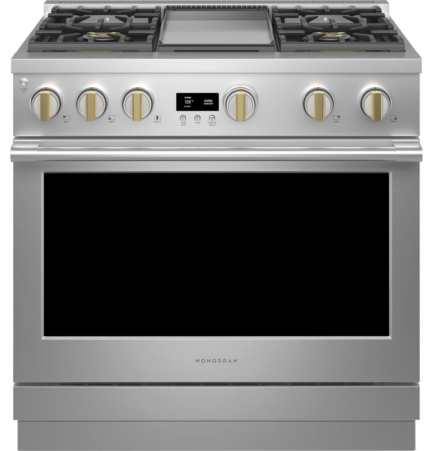 Monogram 36" All Gas Professional Range with 4 Burners and Griddle (Natural Gas)