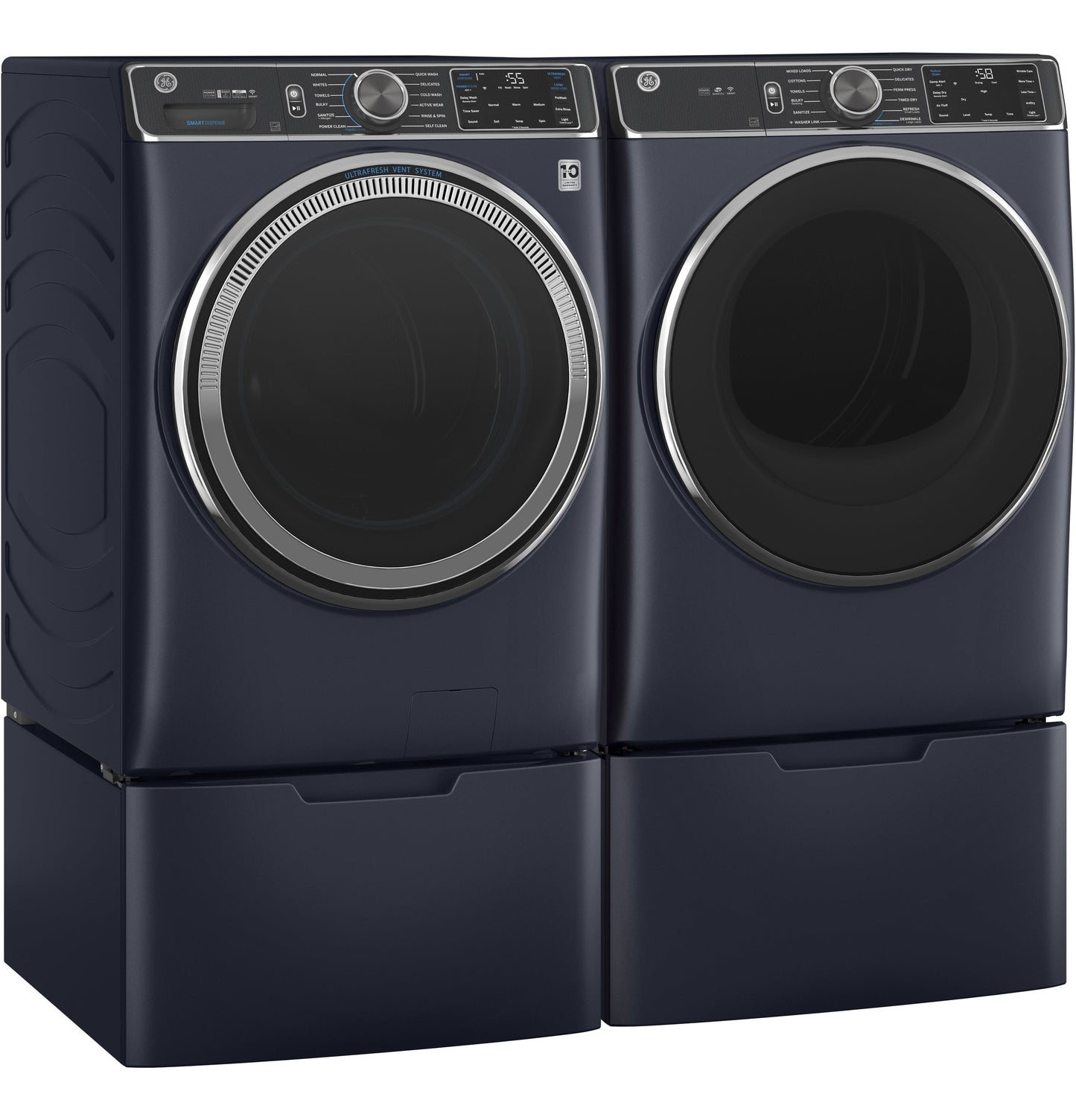 GE® 5.0 cu. ft. Capacity Smart Front Load ENERGY STAR® Steam Washer with SmartDispense™ UltraFresh Vent System with OdorBlock™ and Sanitize + Allergen