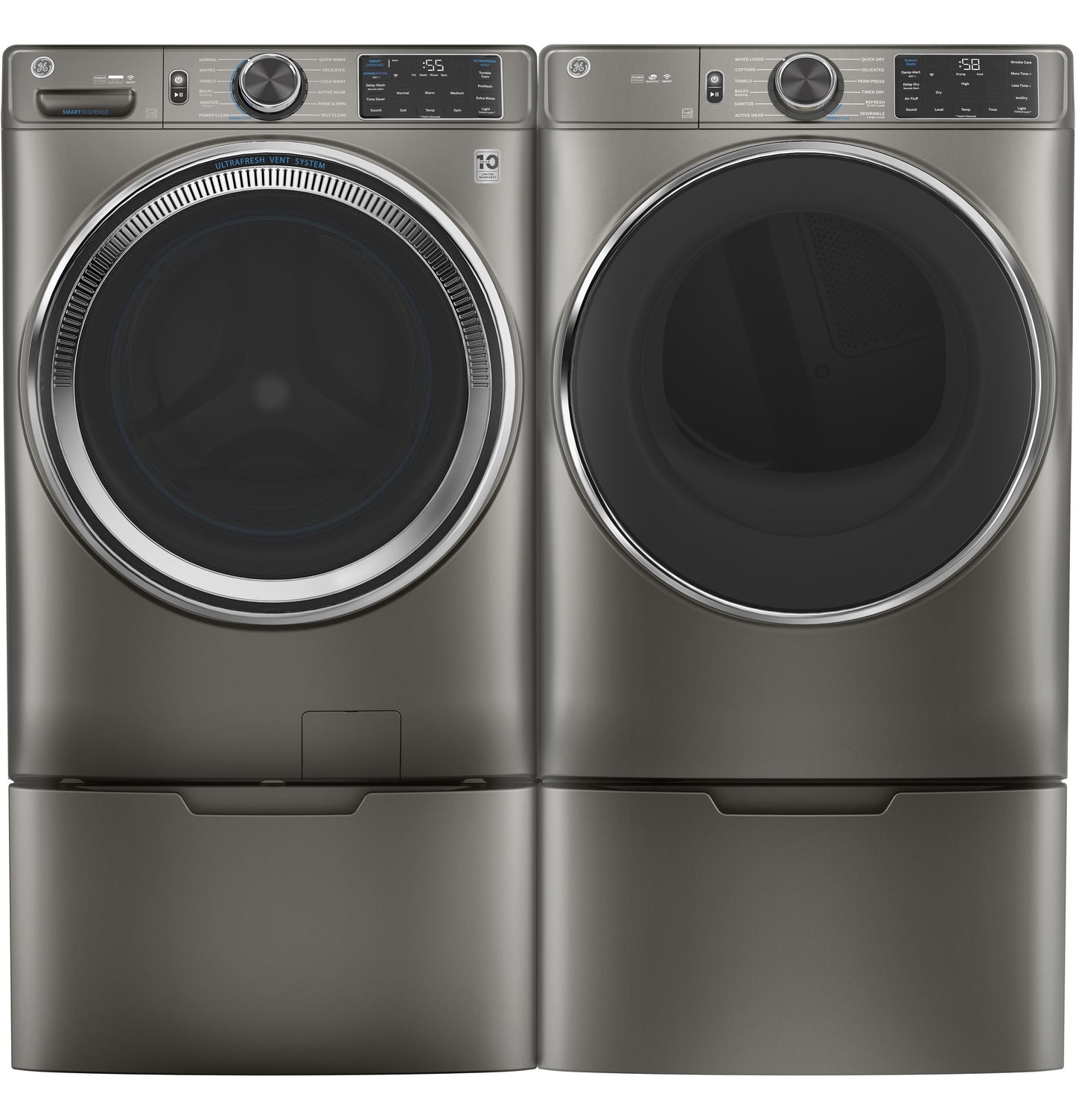 GE® ENERGY STAR® 7.8 cu. ft. Capacity Smart Front Load Gas Dryer with Steam and Sanitize Cycle