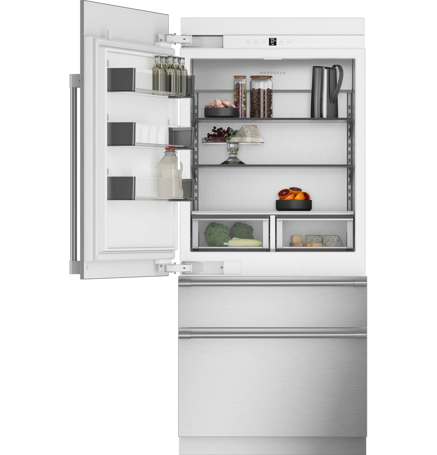 Monogram 36" Integrated Bottom-Freezer Refrigerator