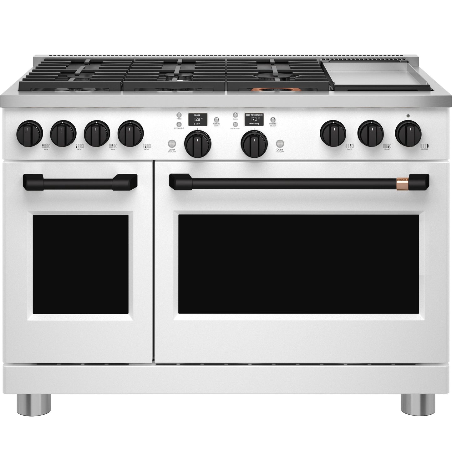 Café™ 48” Flat Black Handle & Knob Set for Pro Range and Rangetop