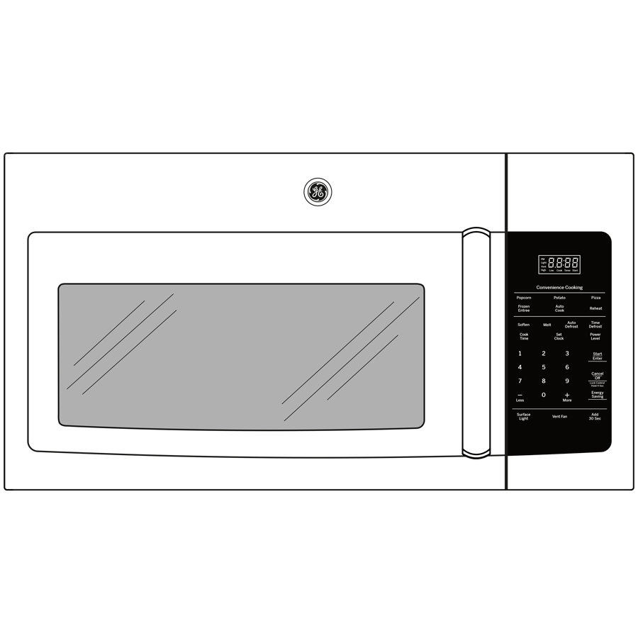 GE® 1.8 Cu. Ft. Over-the-Range Microwave Oven with Recirculating Venting
