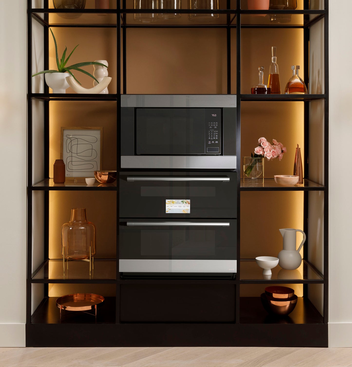 Café™ 30" Duo Smart Single Wall Oven in Platinum Glass