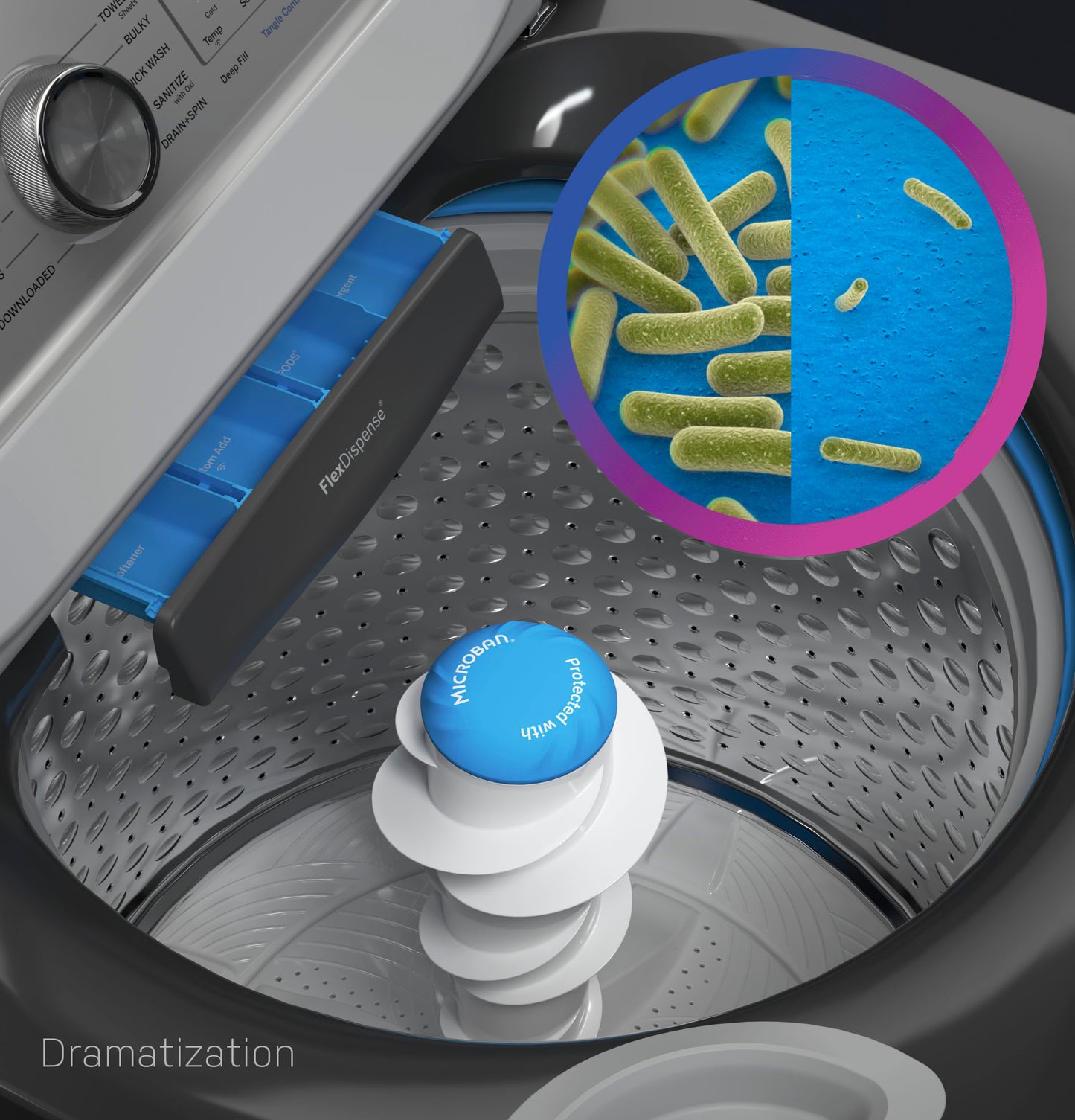 GE Profile™ 5.3 cu. ft. Capacity Washer with Smarter Wash Technology and FlexDispense™