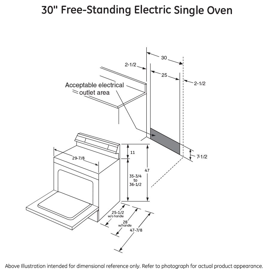 GE® 30" Free-Standing Electric Range