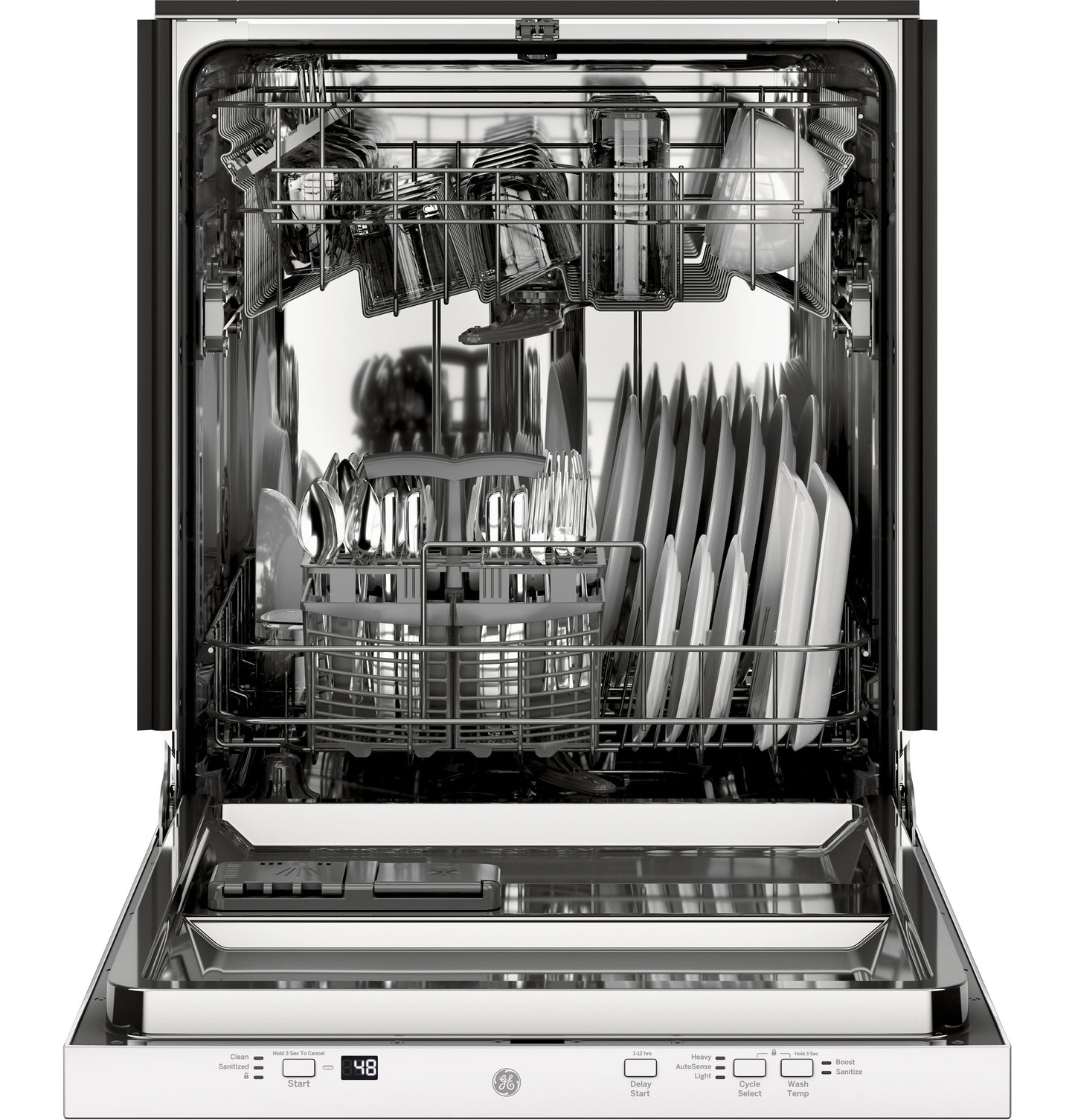 GE® ADA Compliant Stainless Steel Interior Dishwasher with Sanitize Cycle
